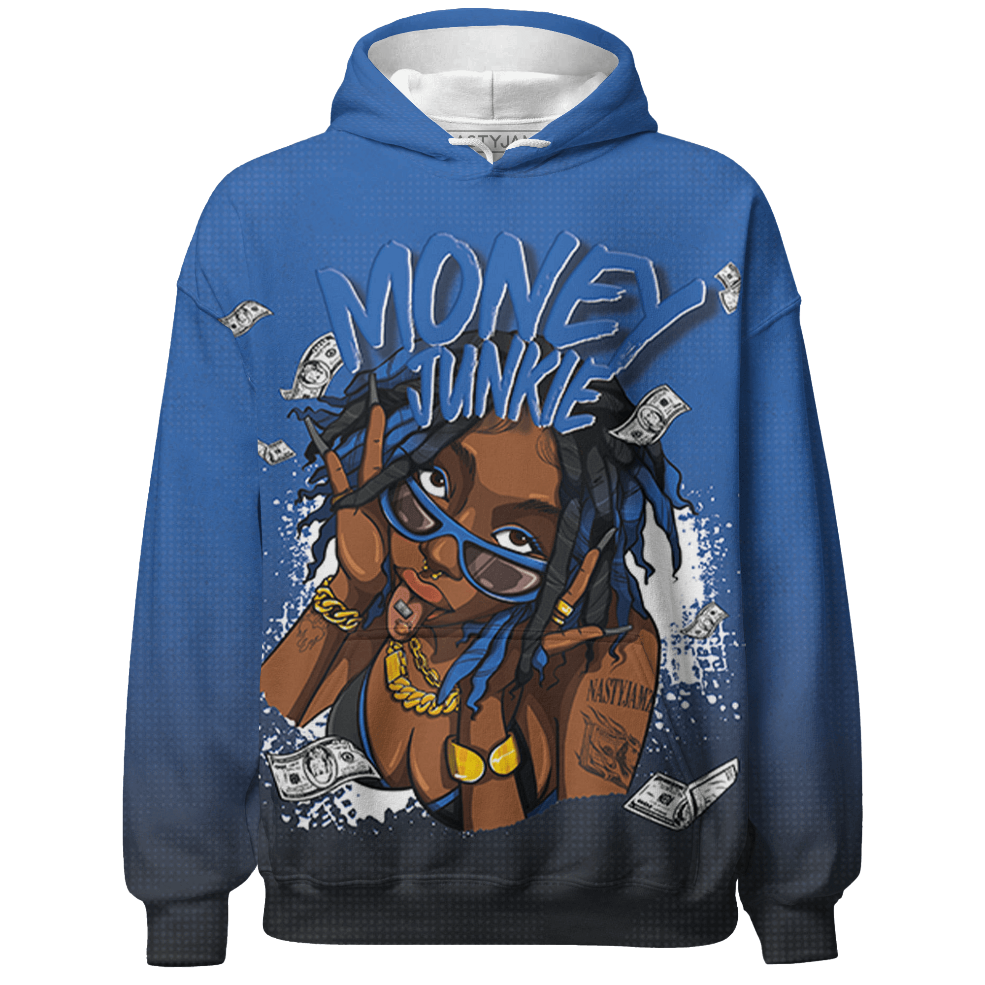Royal Reimagined 1s Hoodie Match Money Junkie 3D All-Over Print - NastyJamz