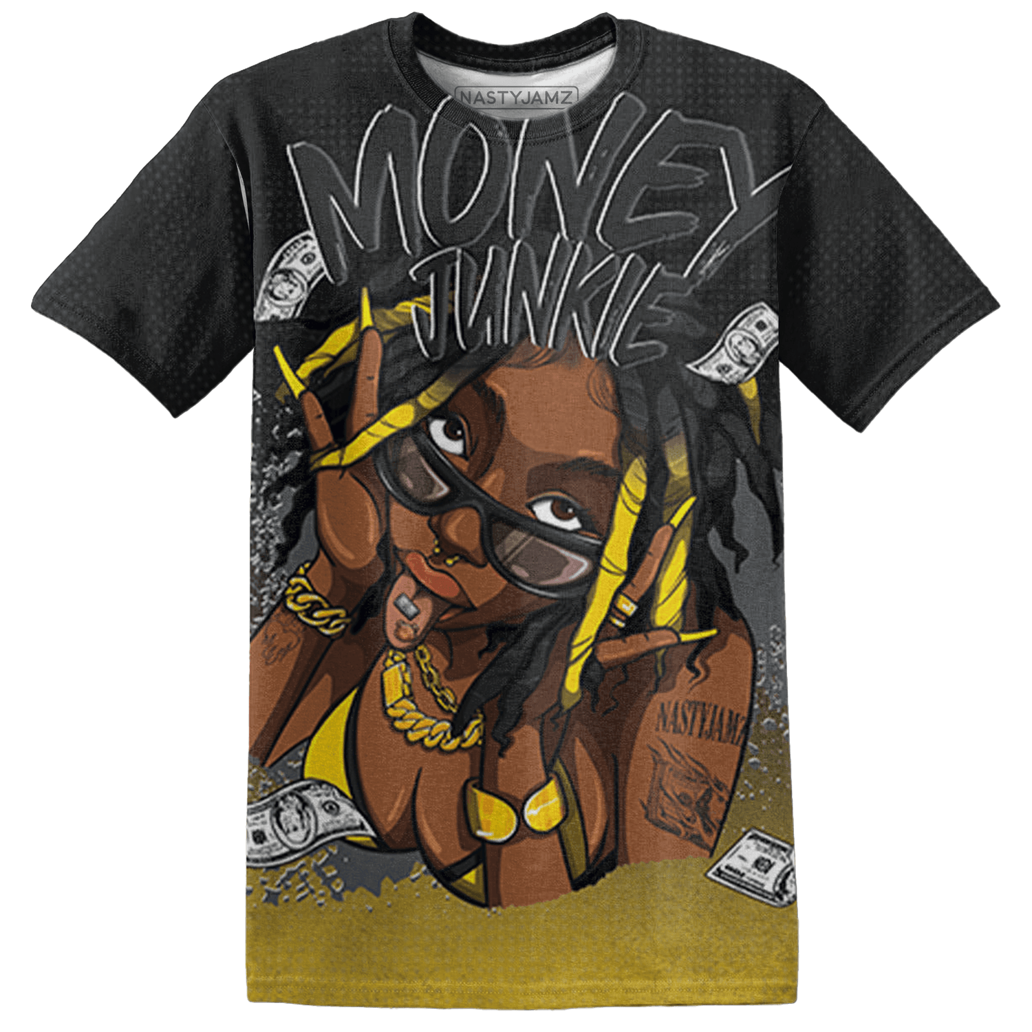 Thunder 4s T Shirt Match Money Junkie 3D All-Over Print - NastyJamz