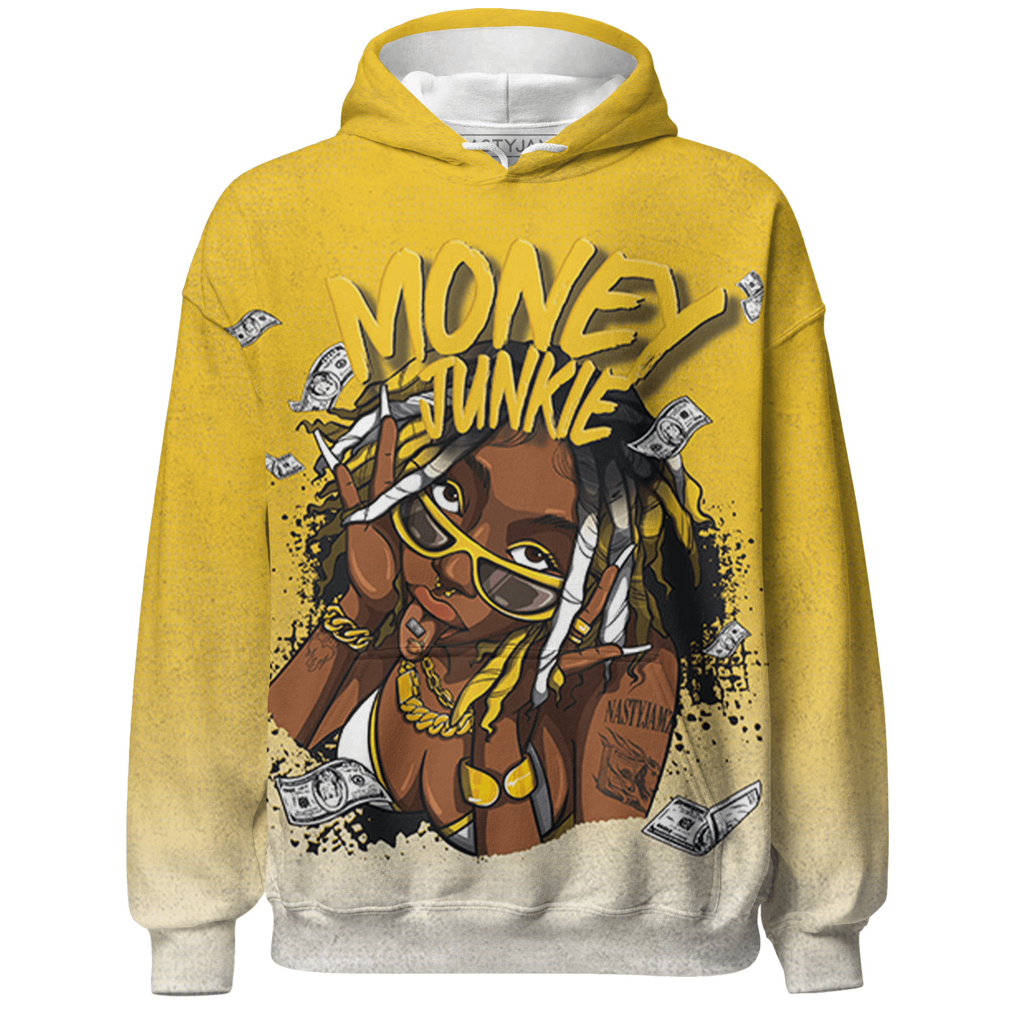 Yellow Ochre 6s Hoodie Match Money Junkie 3D All-Over Print - NastyJamz
