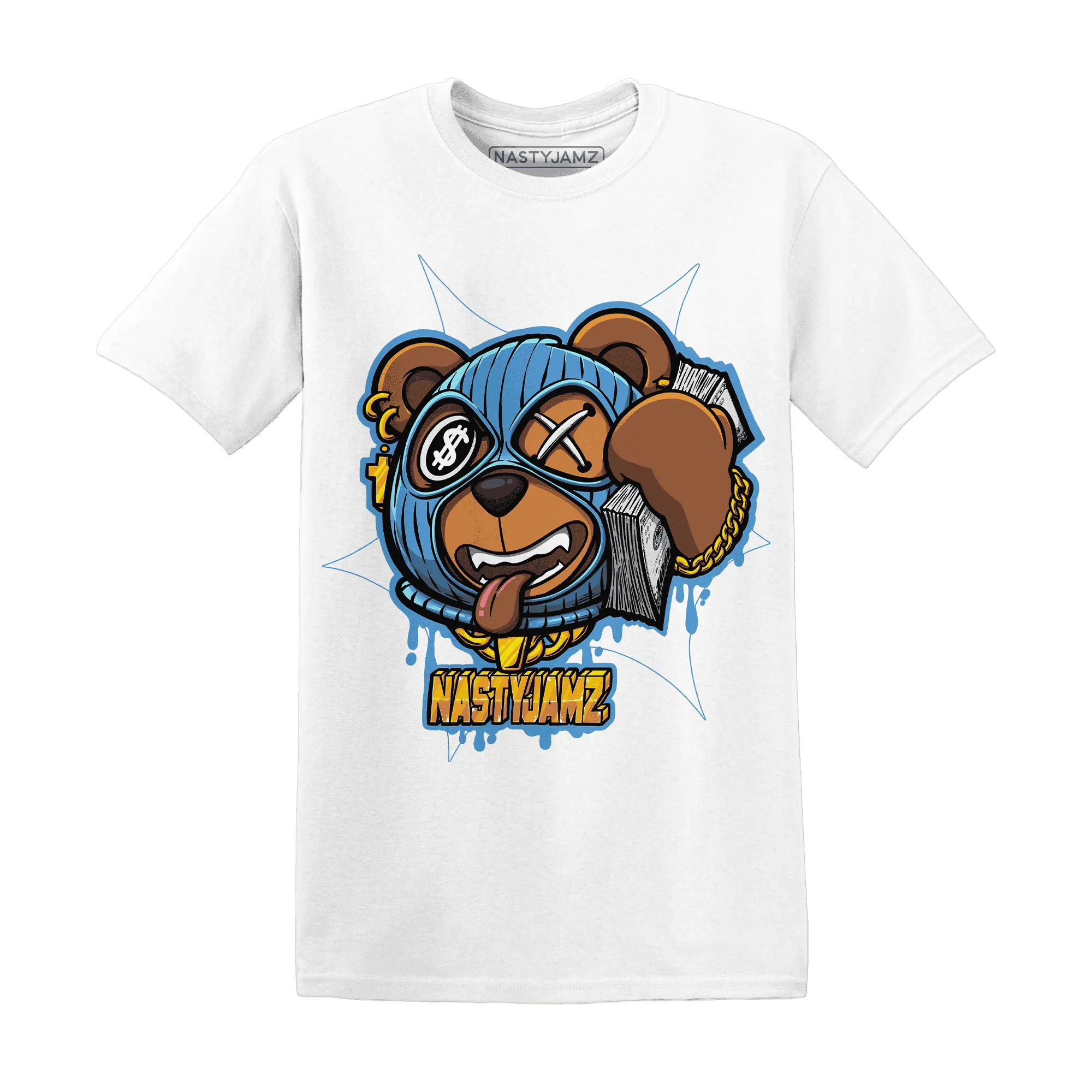 NastyJamz-Carolina-Blue-Univercitii-17s-T-Shirt-Match-Money-Motive-BER