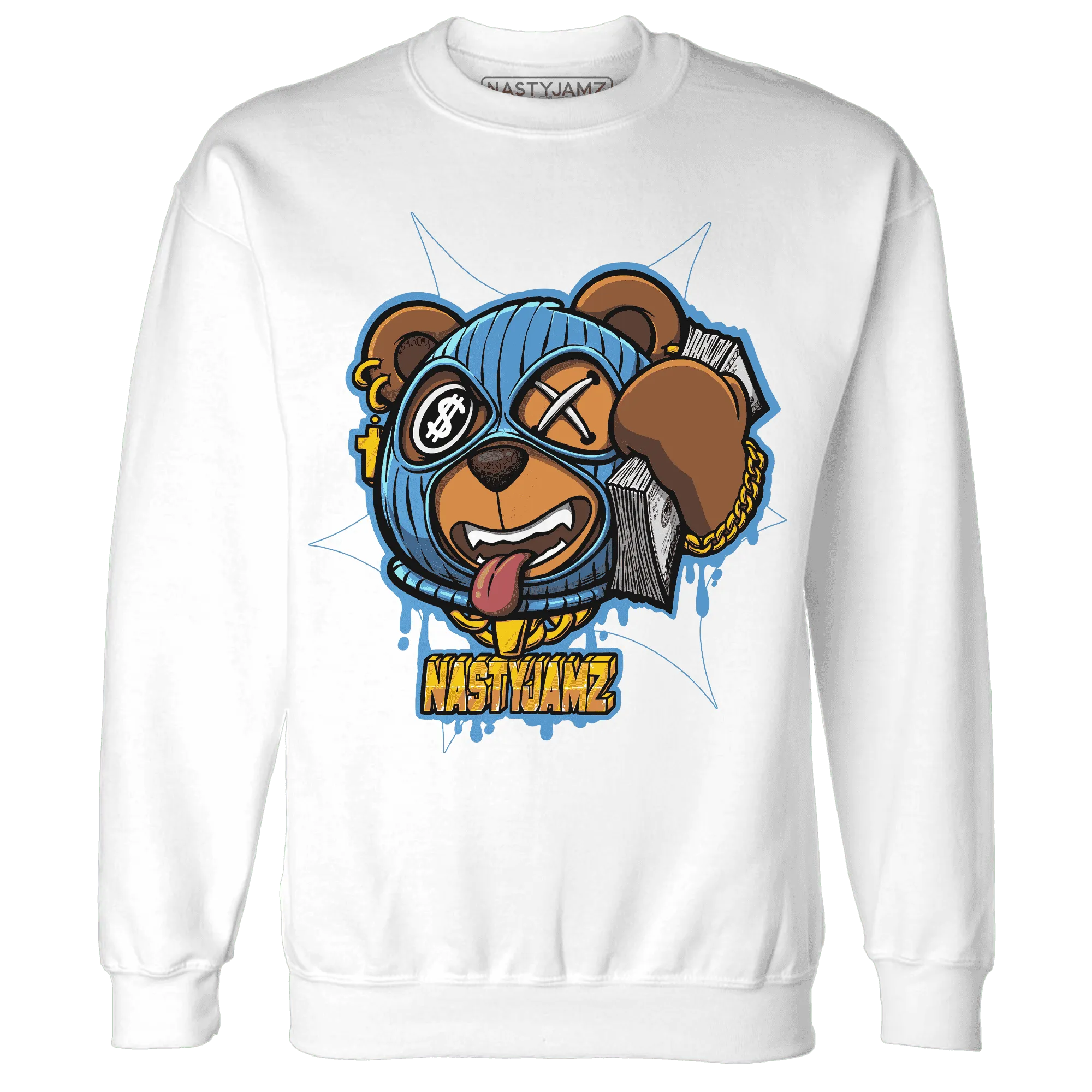 NastyJamz-Carolina-Blue-Univercitii-17s-Sweatshirt-Match-Money-Motive-BER