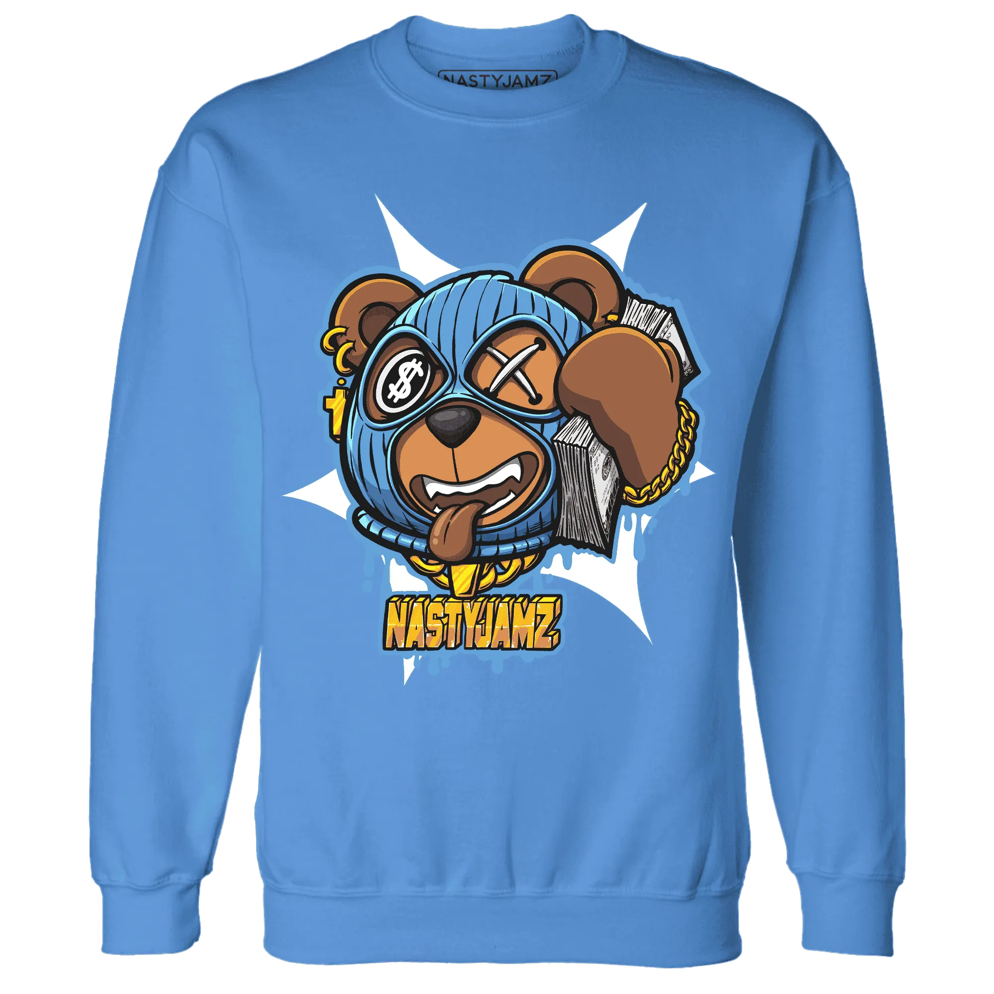 NastyJamz-Carolina-Blue-Univercitii-17s-Sweatshirt-Match-Money-Motive-BER