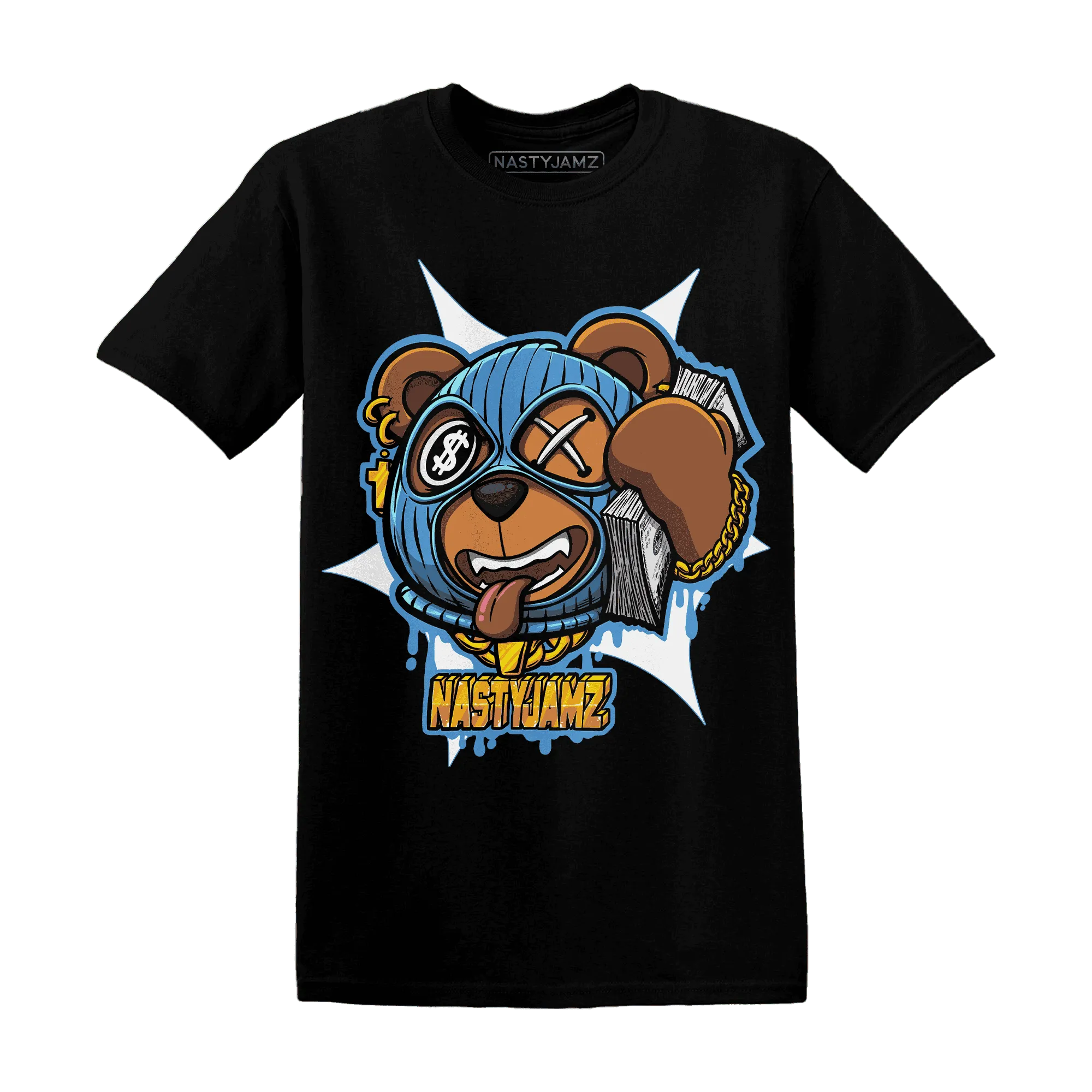 NastyJamz-Carolina-Blue-Univercitii-17s-T-Shirt-Match-Money-Motive-BER