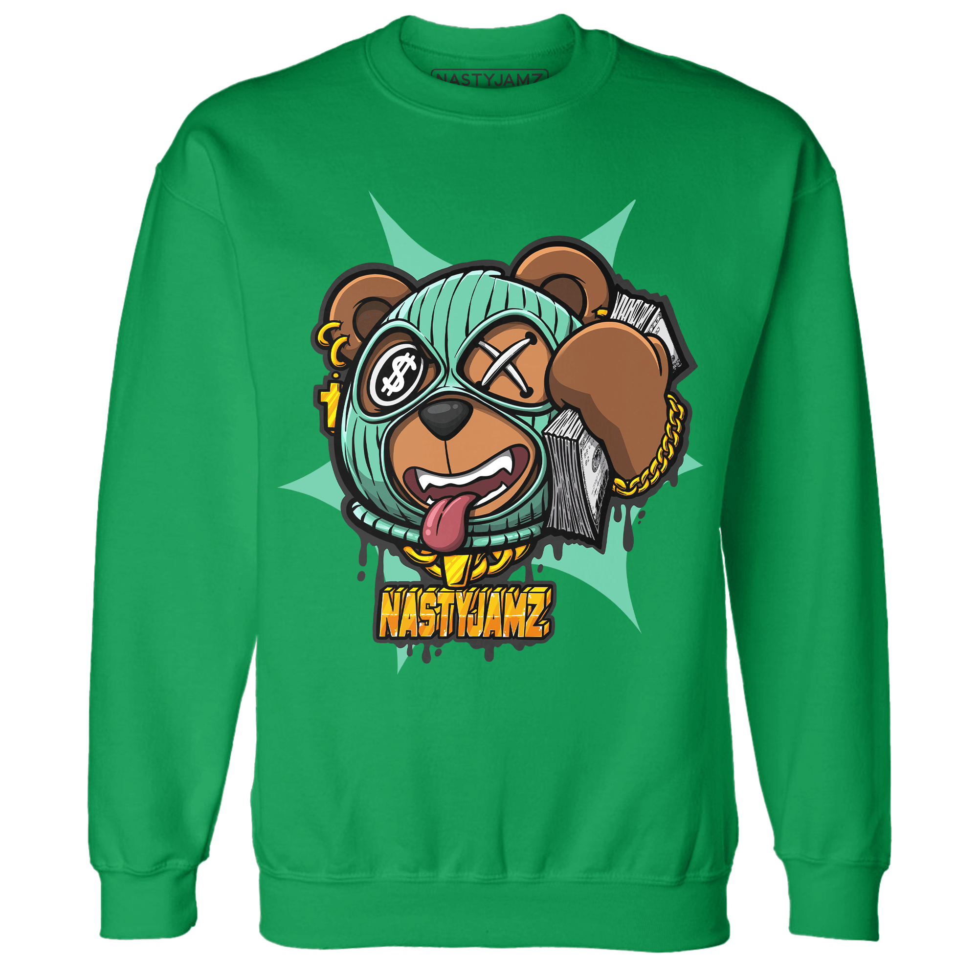 High OG Green Glow 1s Sweatshirt Match Money Motive BER - NastyJamz