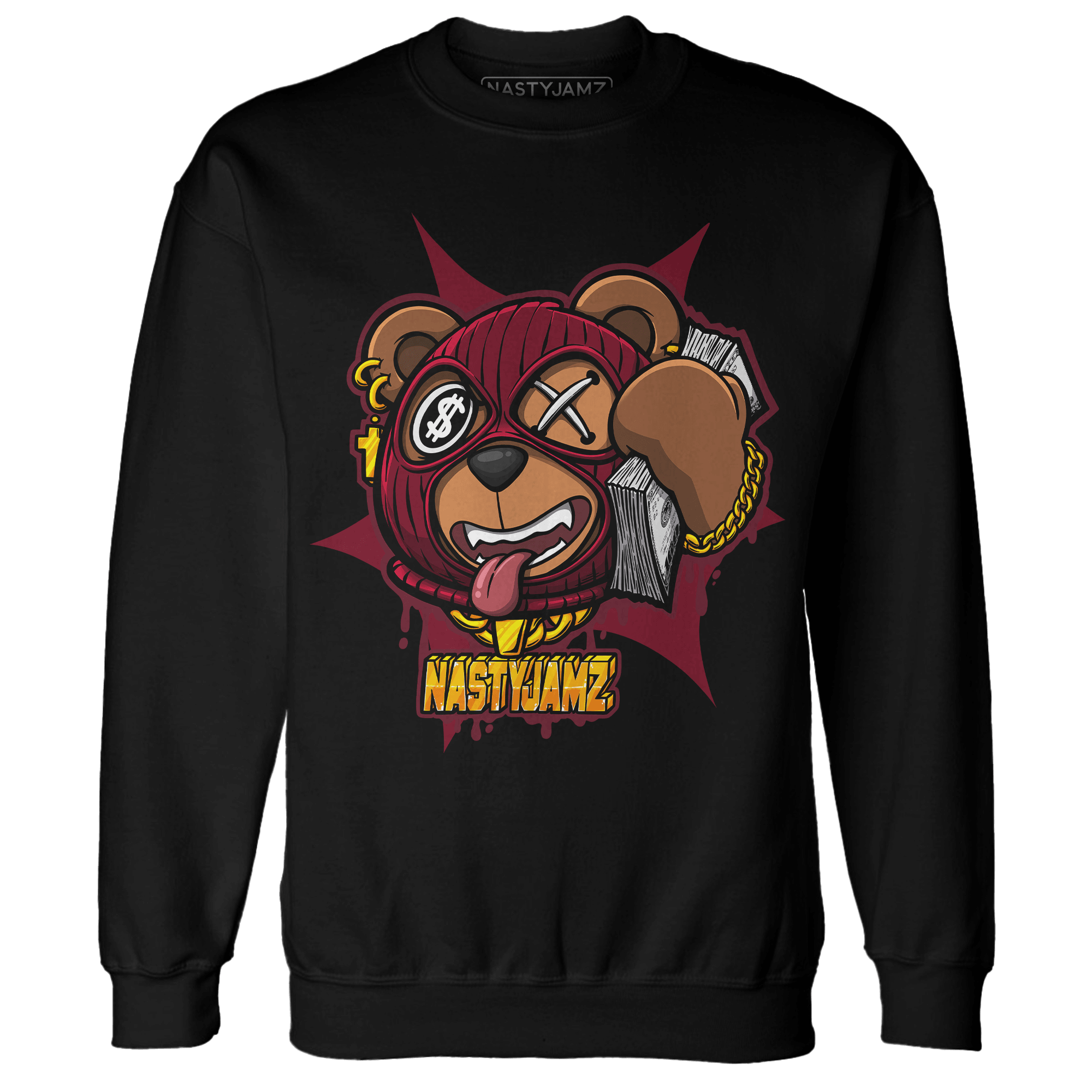 High White Team Red 1s Sweatshirt Match Money Motive BER - NastyJamz