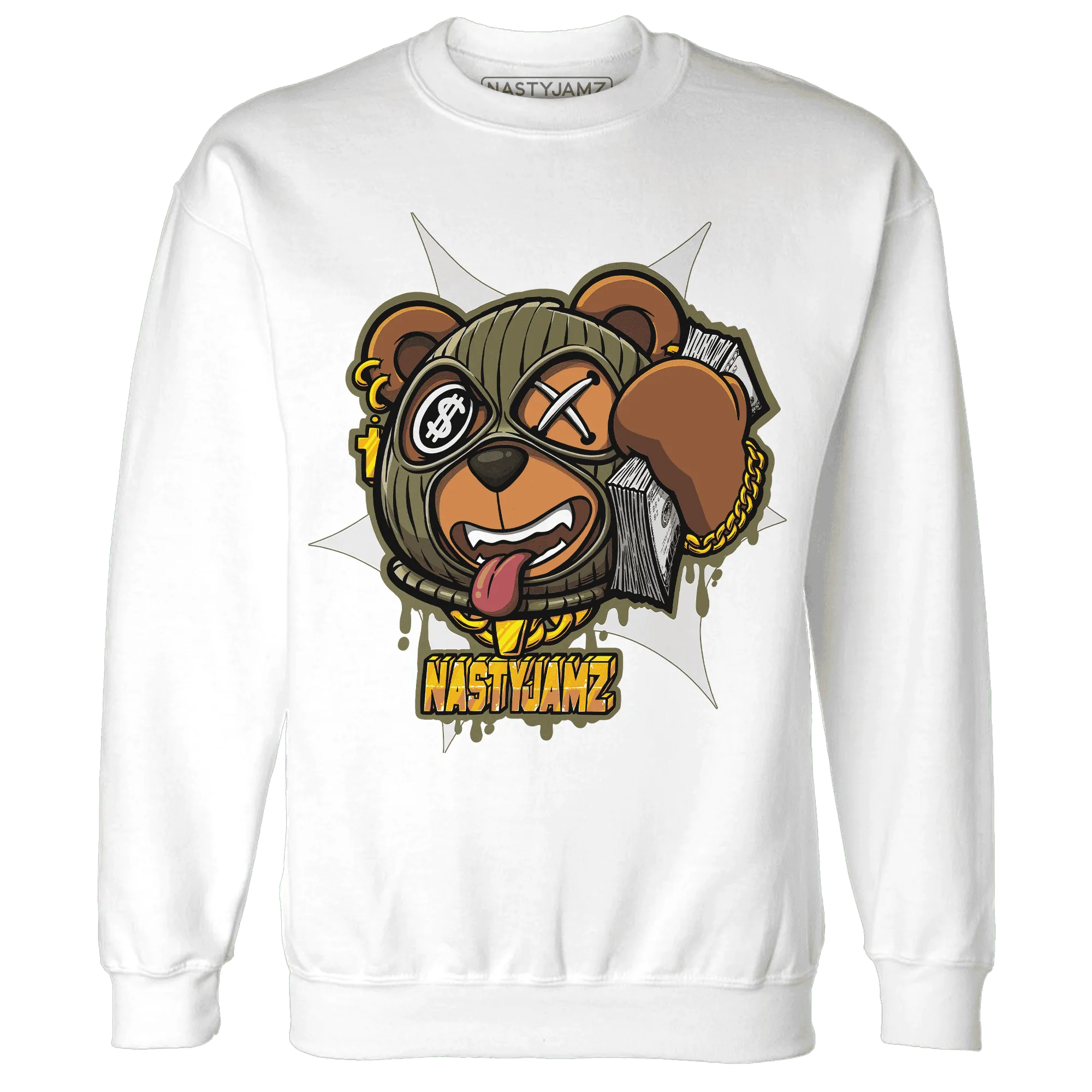 NastyJamz-Medium-Olive-1s-Sweatshirt-Match-Money-Motive-BER