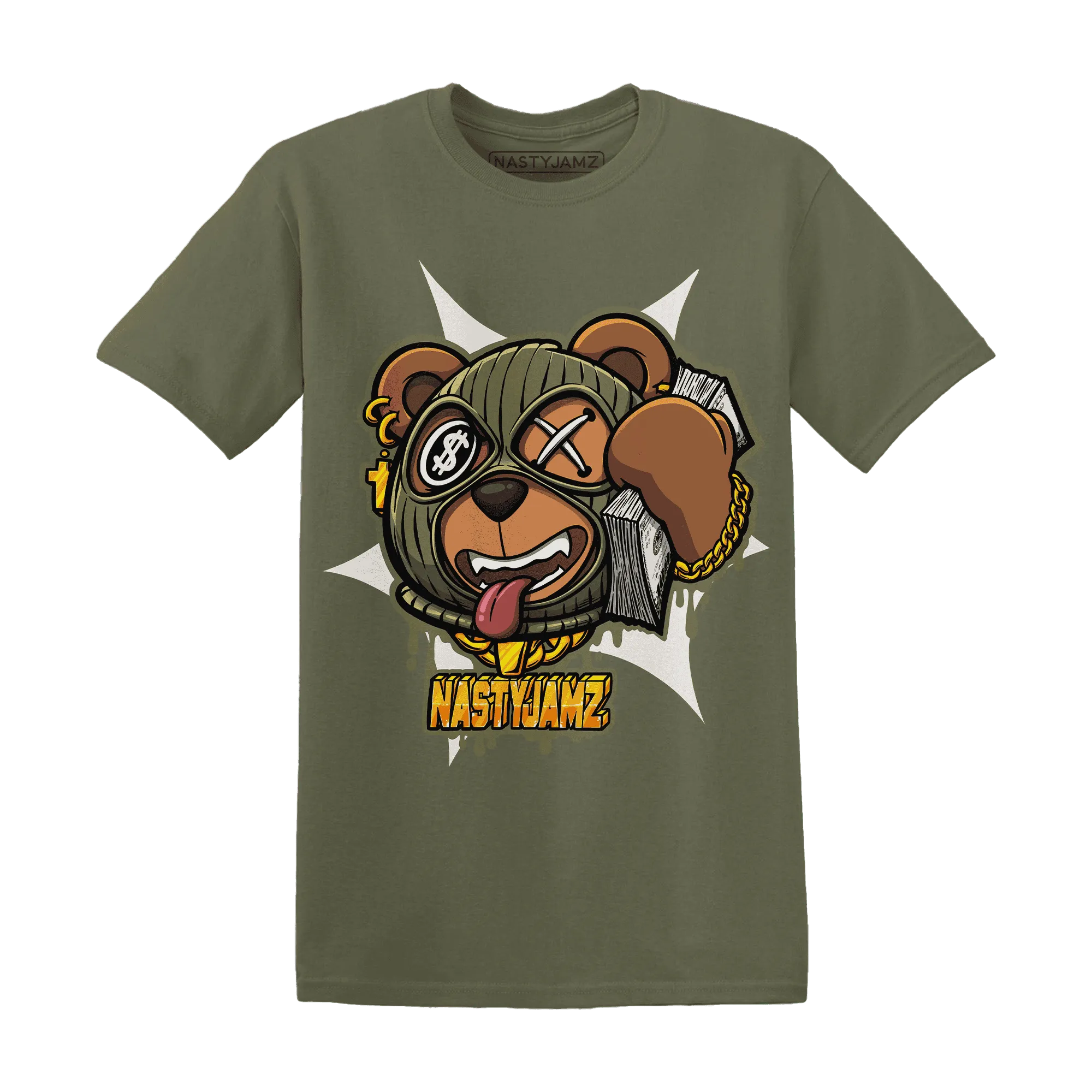 NastyJamz-Medium-Olive-1s-T-Shirt-Match-Money-Motive-BER