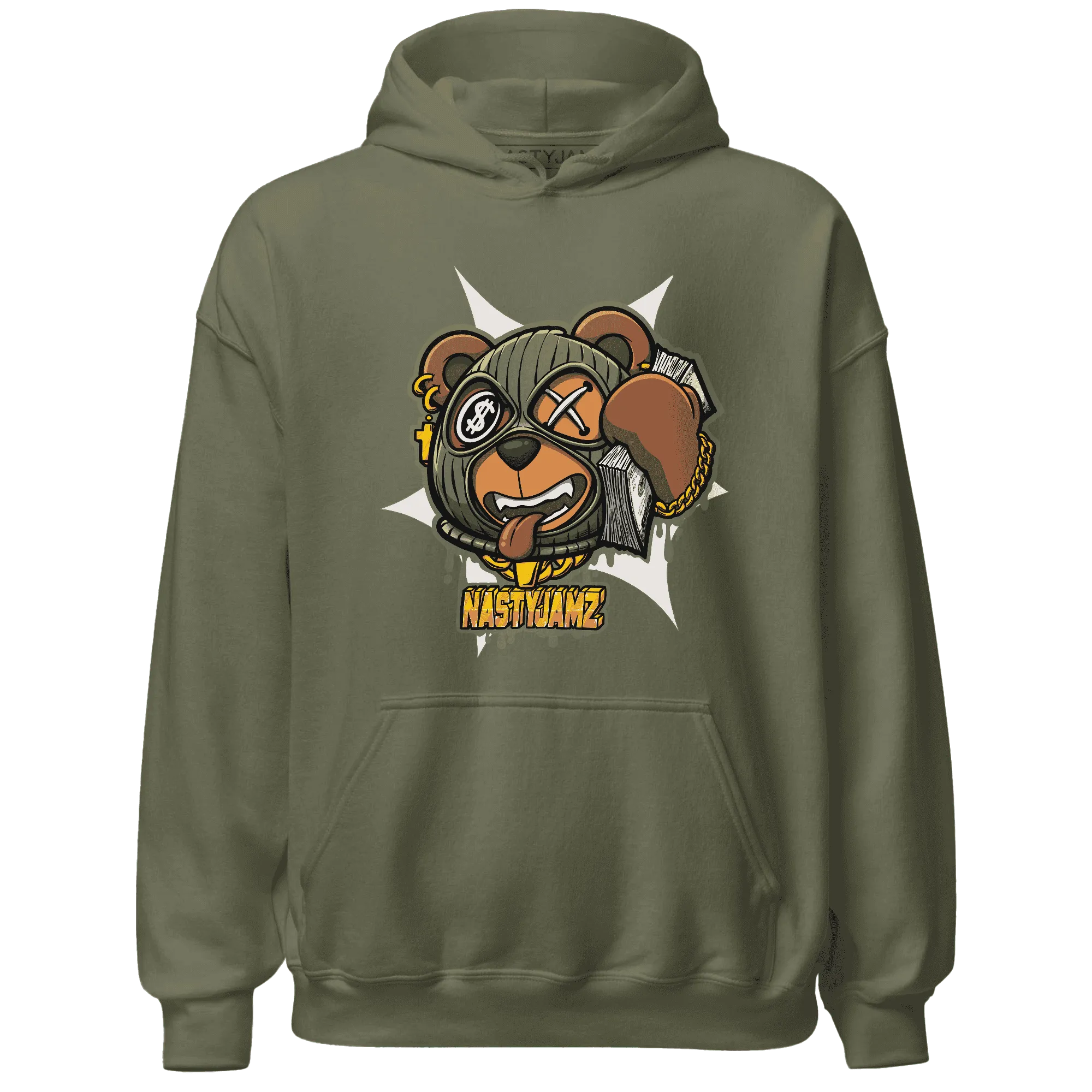 NastyJamz-Medium-Olive-1s-Hoodie-Match-Money-Motive-BER