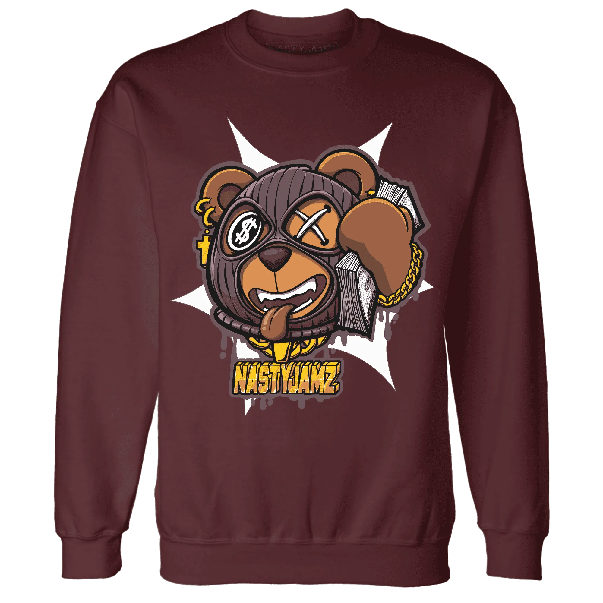 NastyJamz-Burgundy-Crush-3s-Sweatshirt-Match-Money-Motive-BER