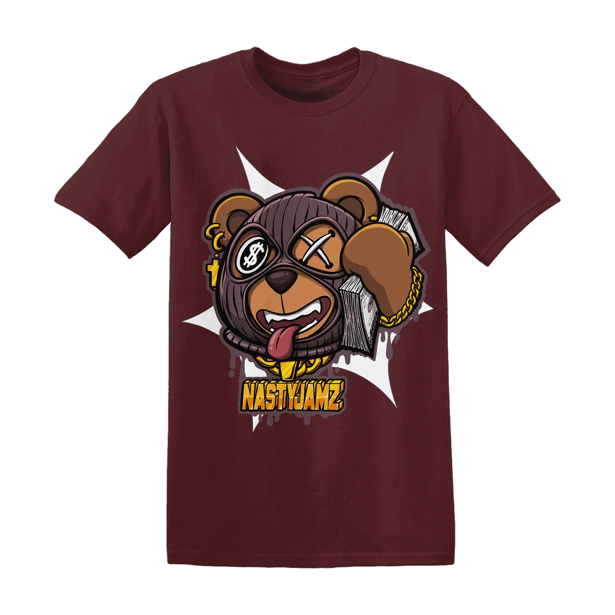 NastyJamz-Burgundy-Crush-3s-T-Shirt-Match-Money-Motive-BER