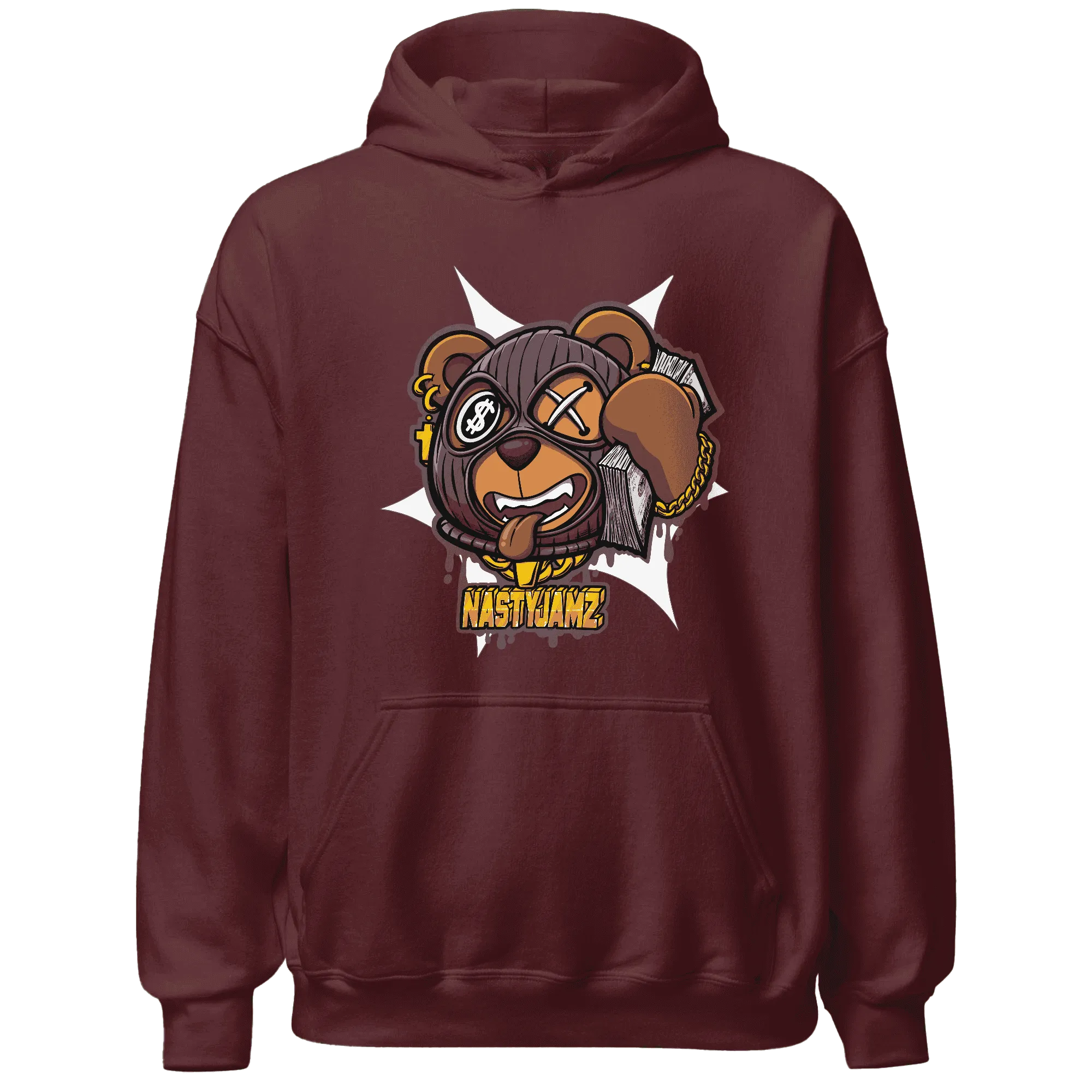 NastyJamz-Burgundy-Crush-3s-Hoodie-Match-Money-Motive-BER