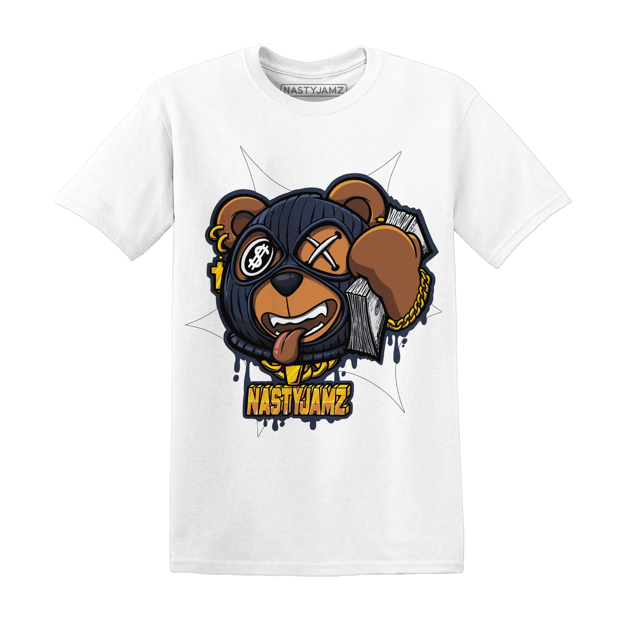 White-Navy-6s-T-Shirt-Match-Money-Motive-BER