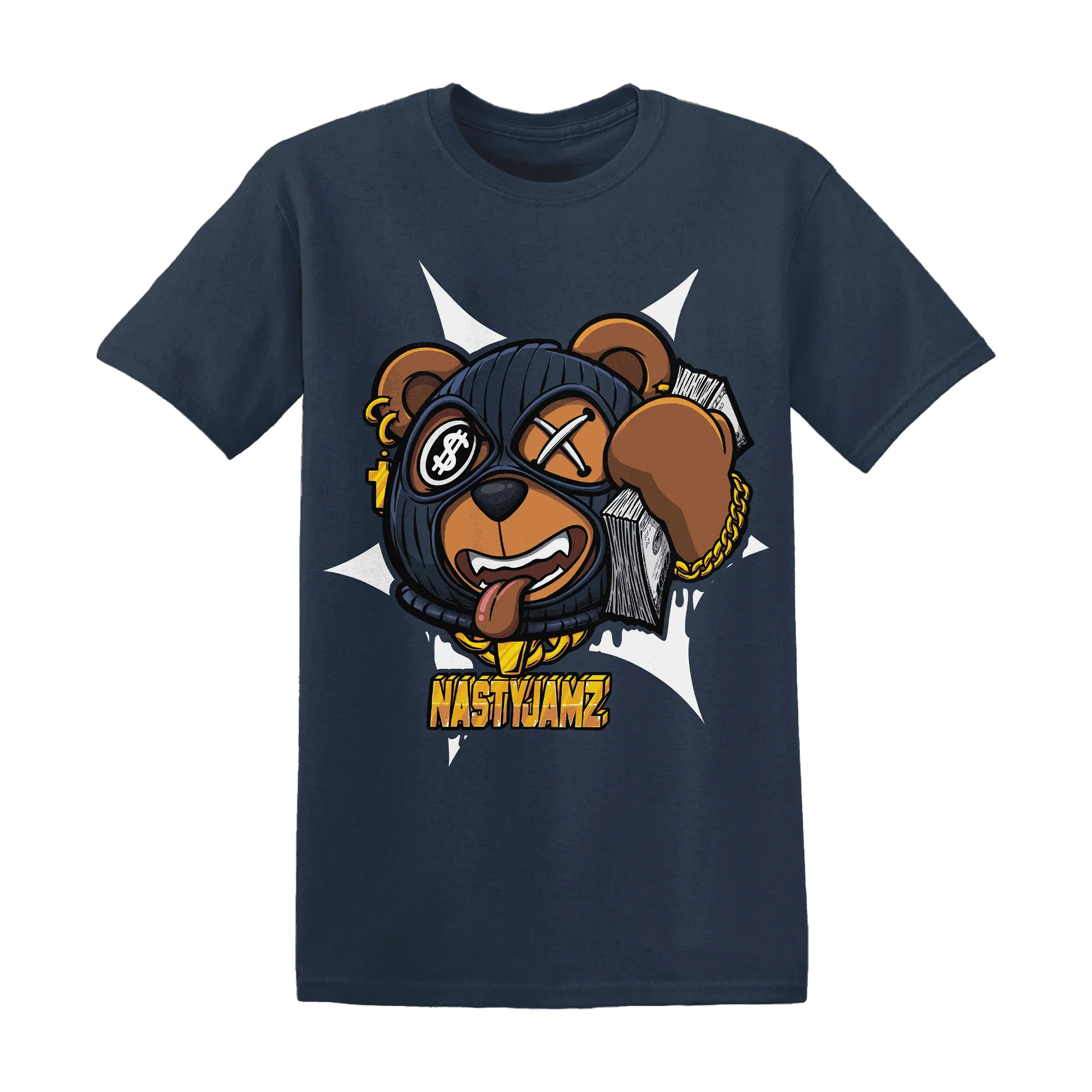 White-Navy-6s-T-Shirt-Match-Money-Motive-BER