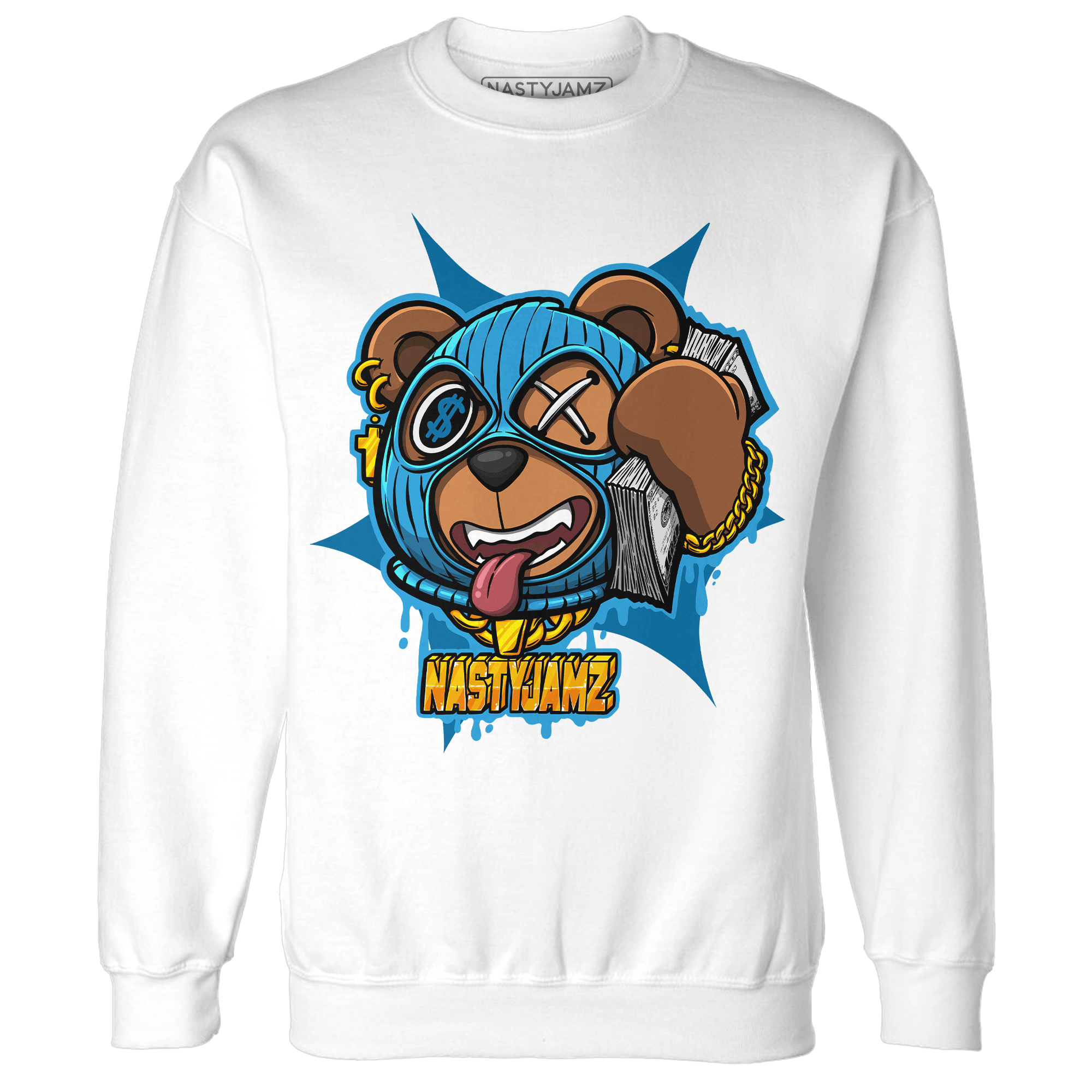 Powder Blue 9s Sweatshirt Match Money Motive BER - NastyJamz