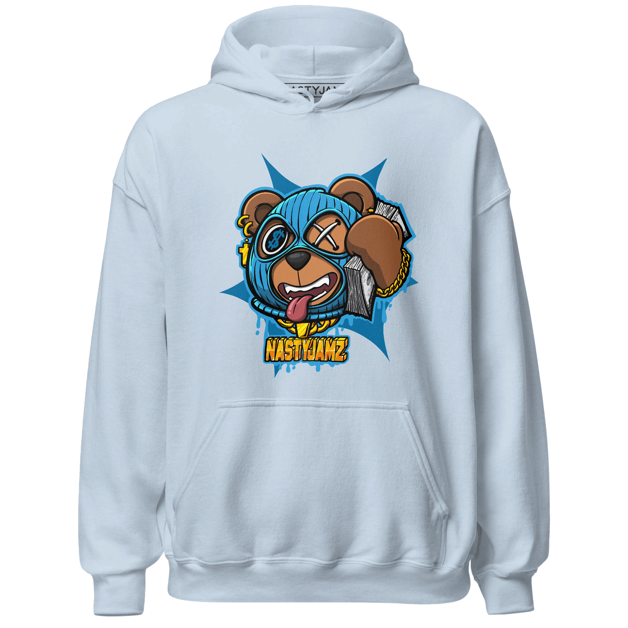 Powder Blue 9s Hoodie Match Money Motive BER - NastyJamz