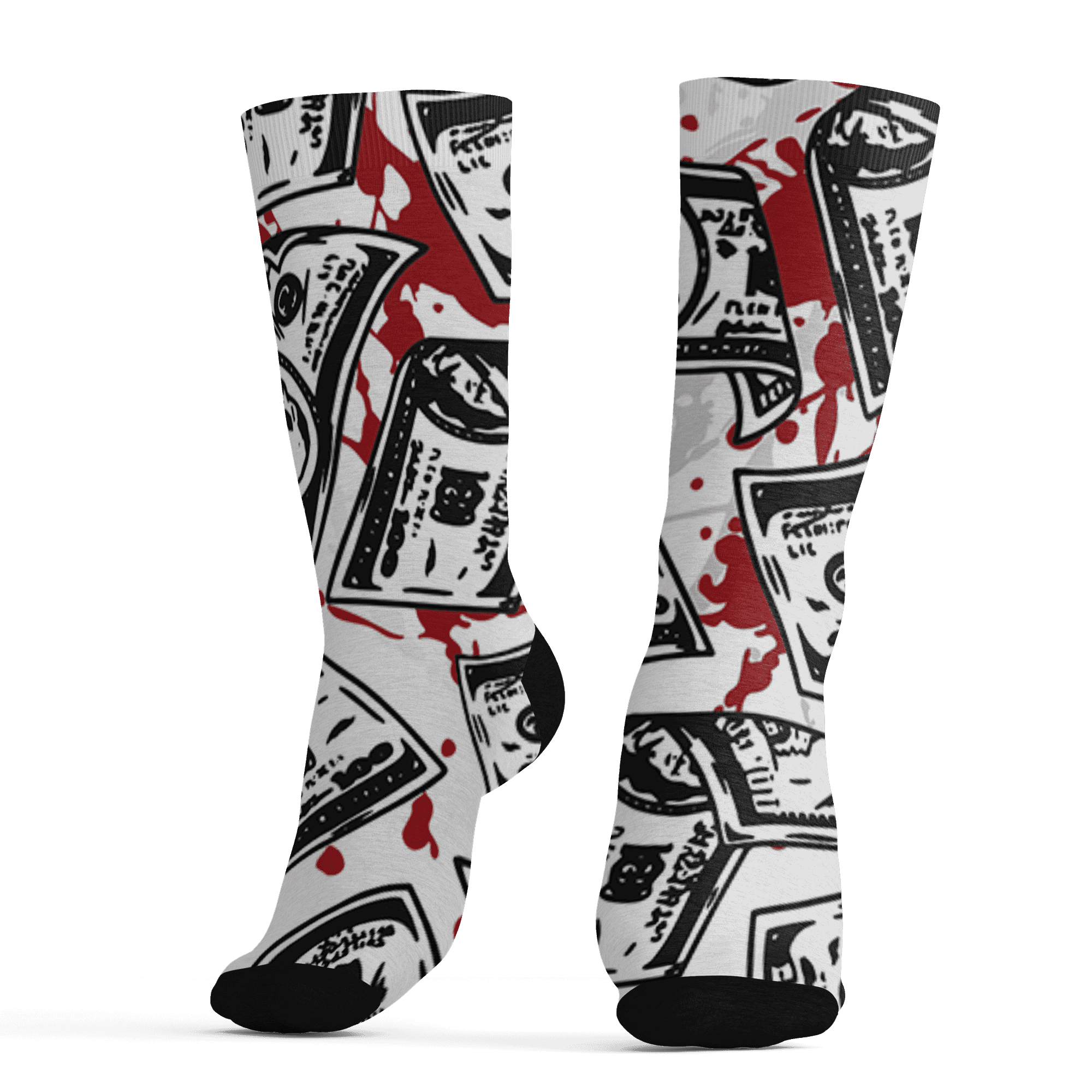 Retro Red Taxi 12s Socks Match Money Motive BER 3D All-Over Print - NastyJamz