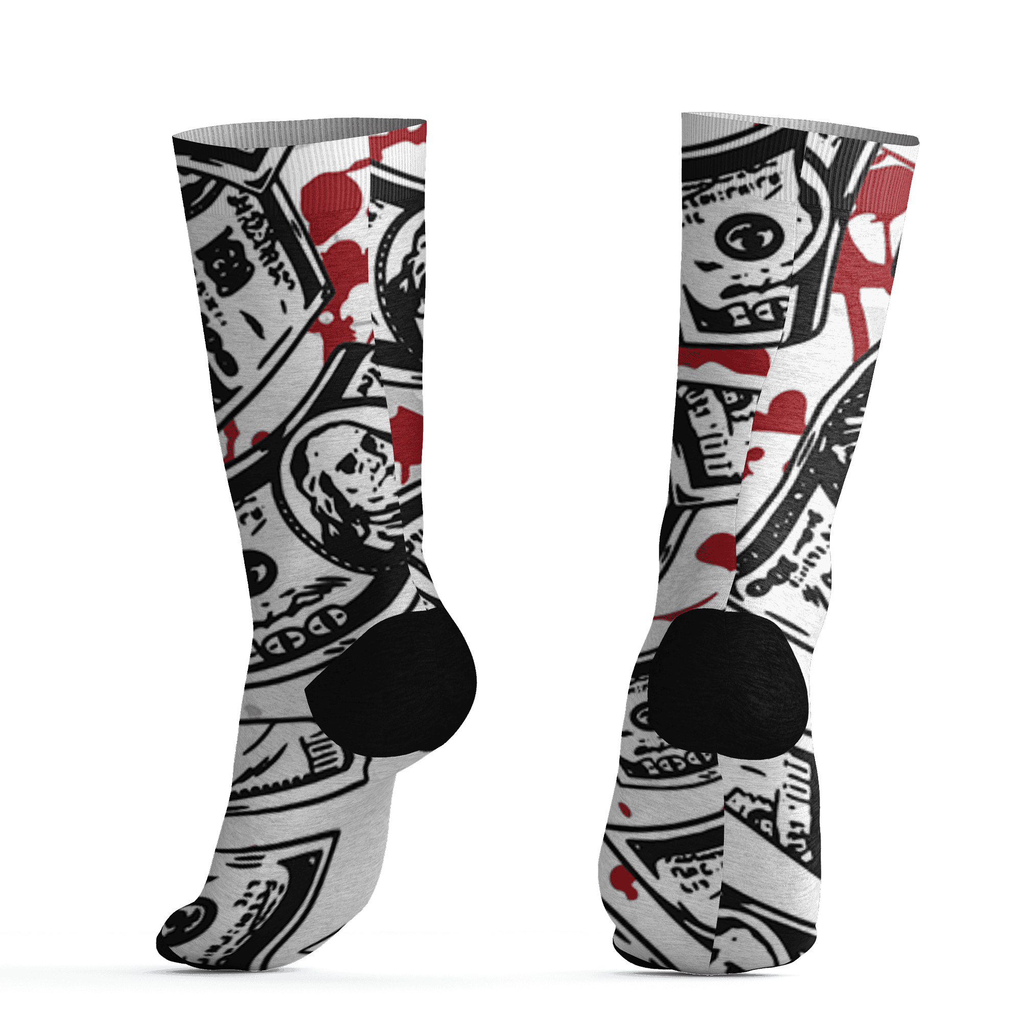 Retro Red Taxi 12s Socks Match Money Motive BER 3D All-Over Print - NastyJamz