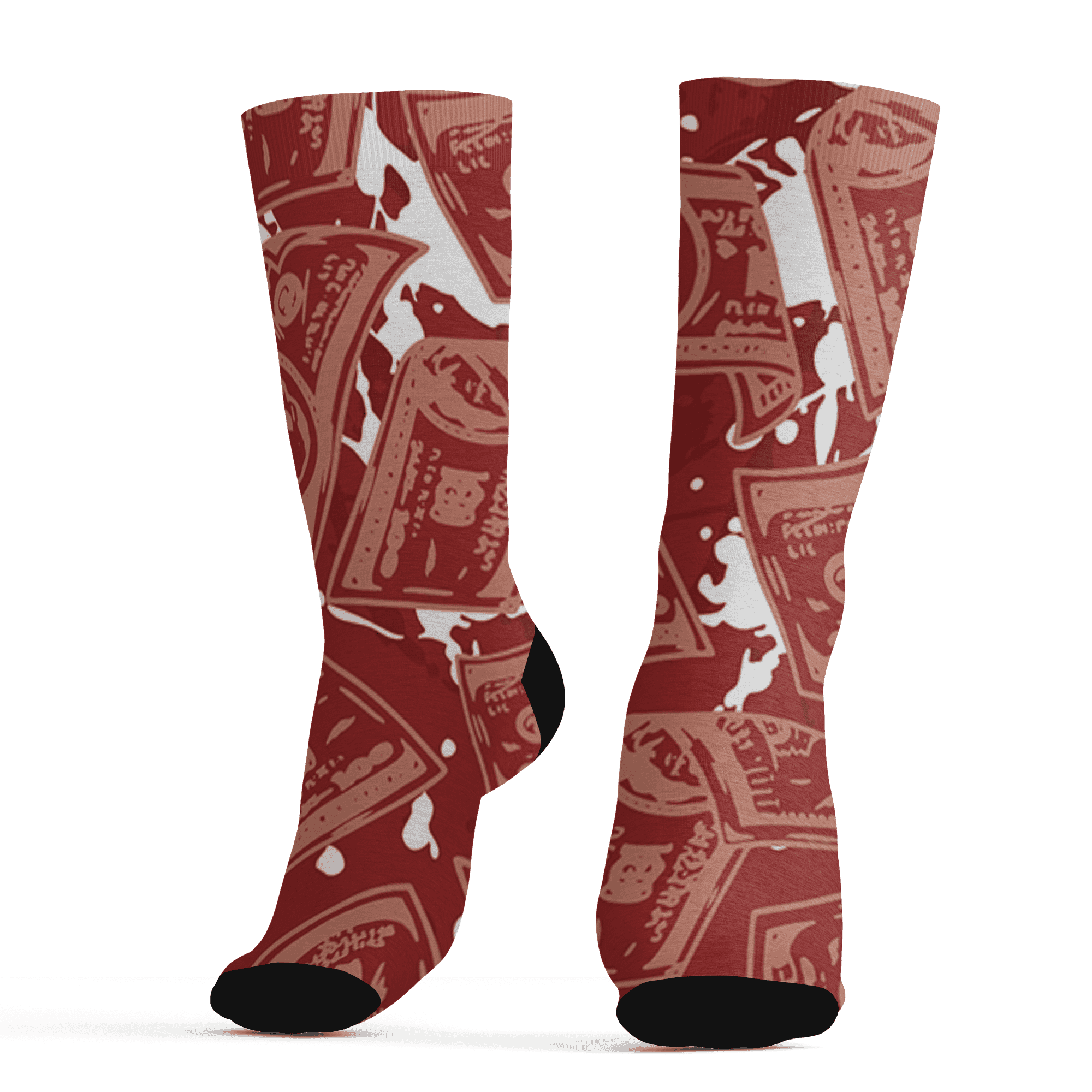 Dune Red 13s Socks Match Money Motive BER 3D All-Over Print - NastyJamz