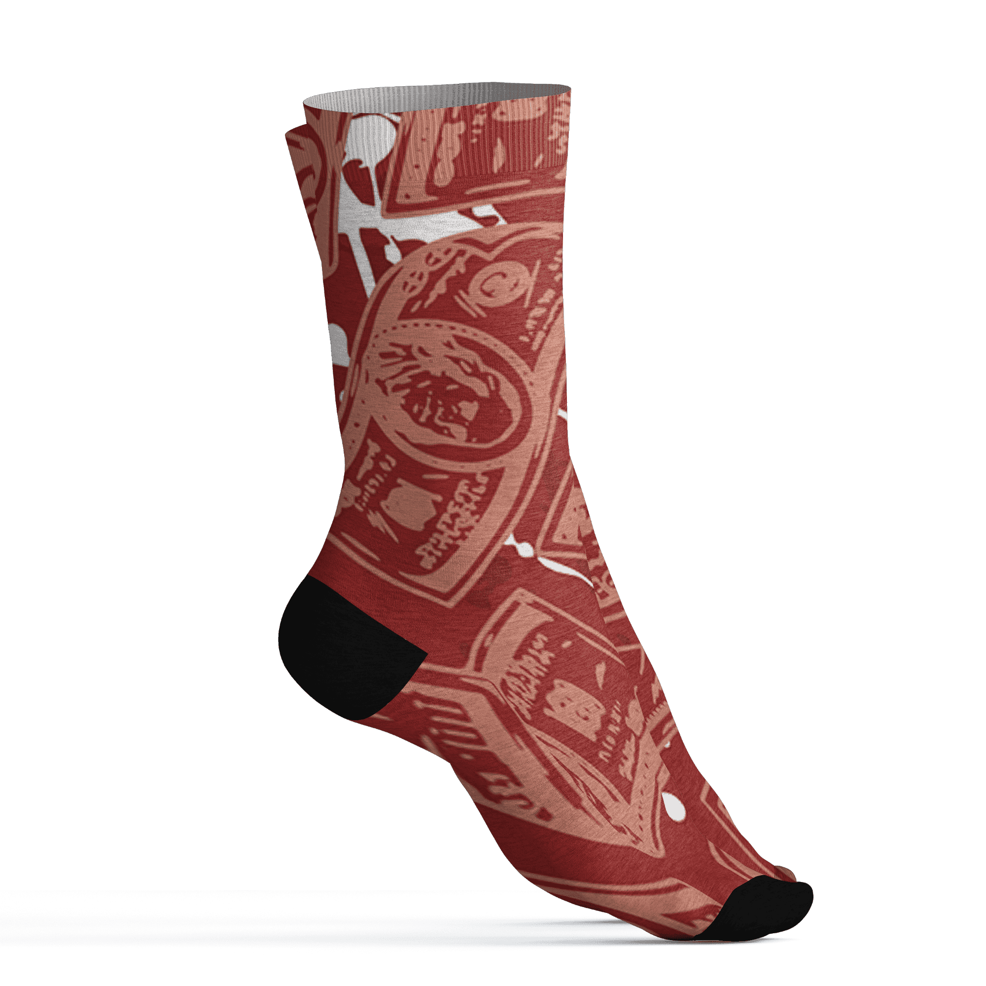Dune Red 13s Socks Match Money Motive BER 3D All-Over Print - NastyJamz