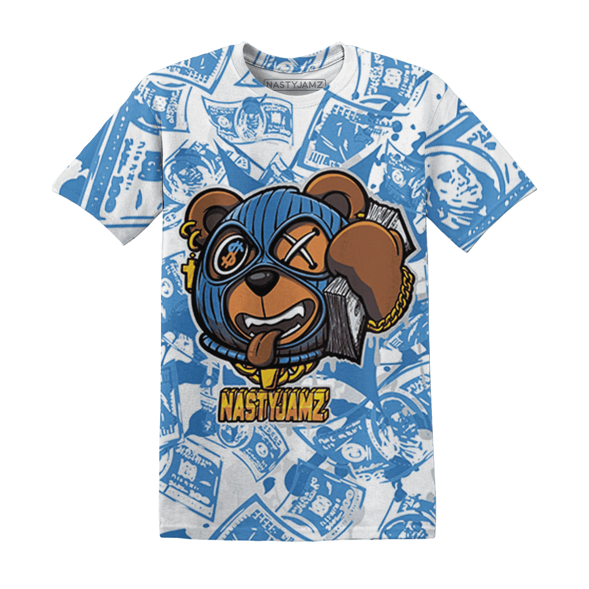 Carolina-Blue-Univercitii-17s-T-Shirt-Match-Money-Motive-BER-3D