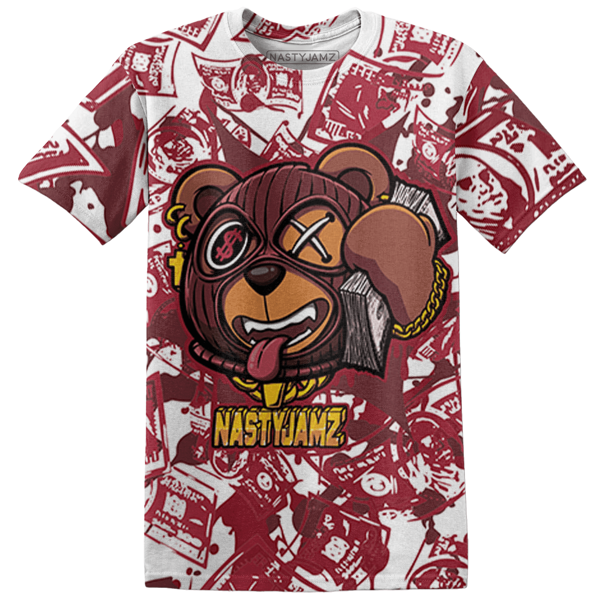 High 85 Metallic Burgundy 1s T Shirt Match Money Motive BER 3D All-Over Print - NastyJamz