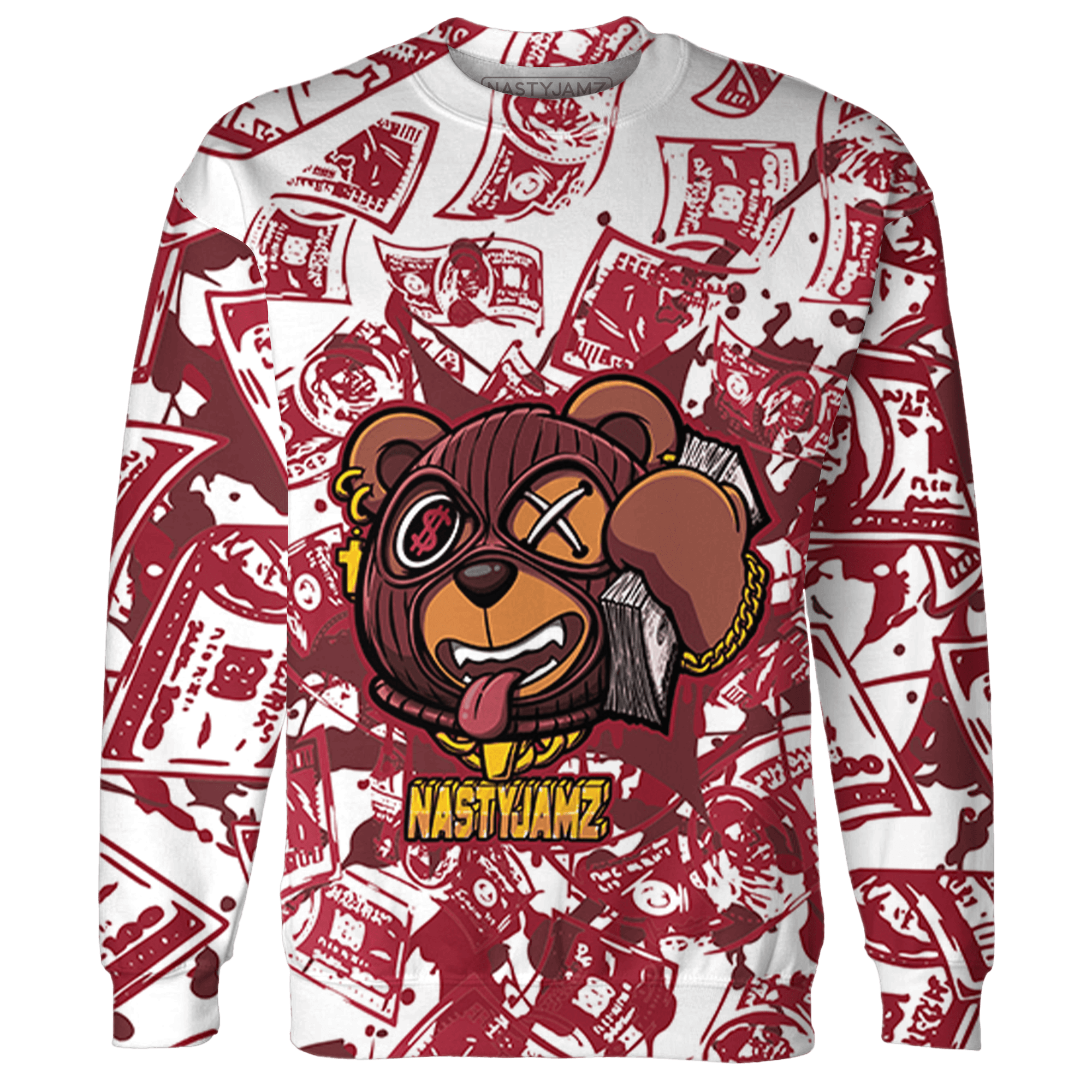 High 85 Metallic Burgundy 1s Sweatshirt Match Money Motive BER 3D All-Over Print - NastyJamz