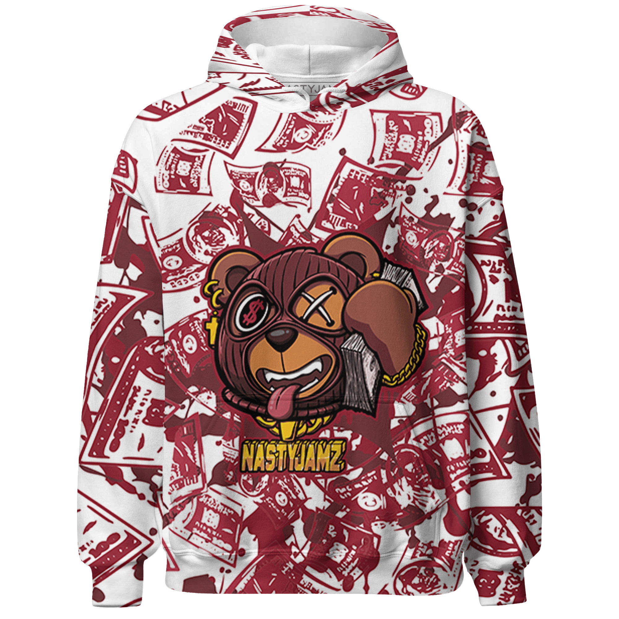 High 85 Metallic Burgundy 1s Hoodie Match Money Motive BER 3D All-Over Print - NastyJamz