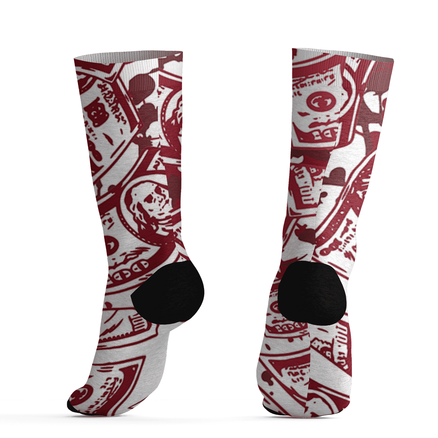 High 85 Metallic Burgundy 1s Socks Match Money Motive BER 3D All-Over Print - NastyJamz