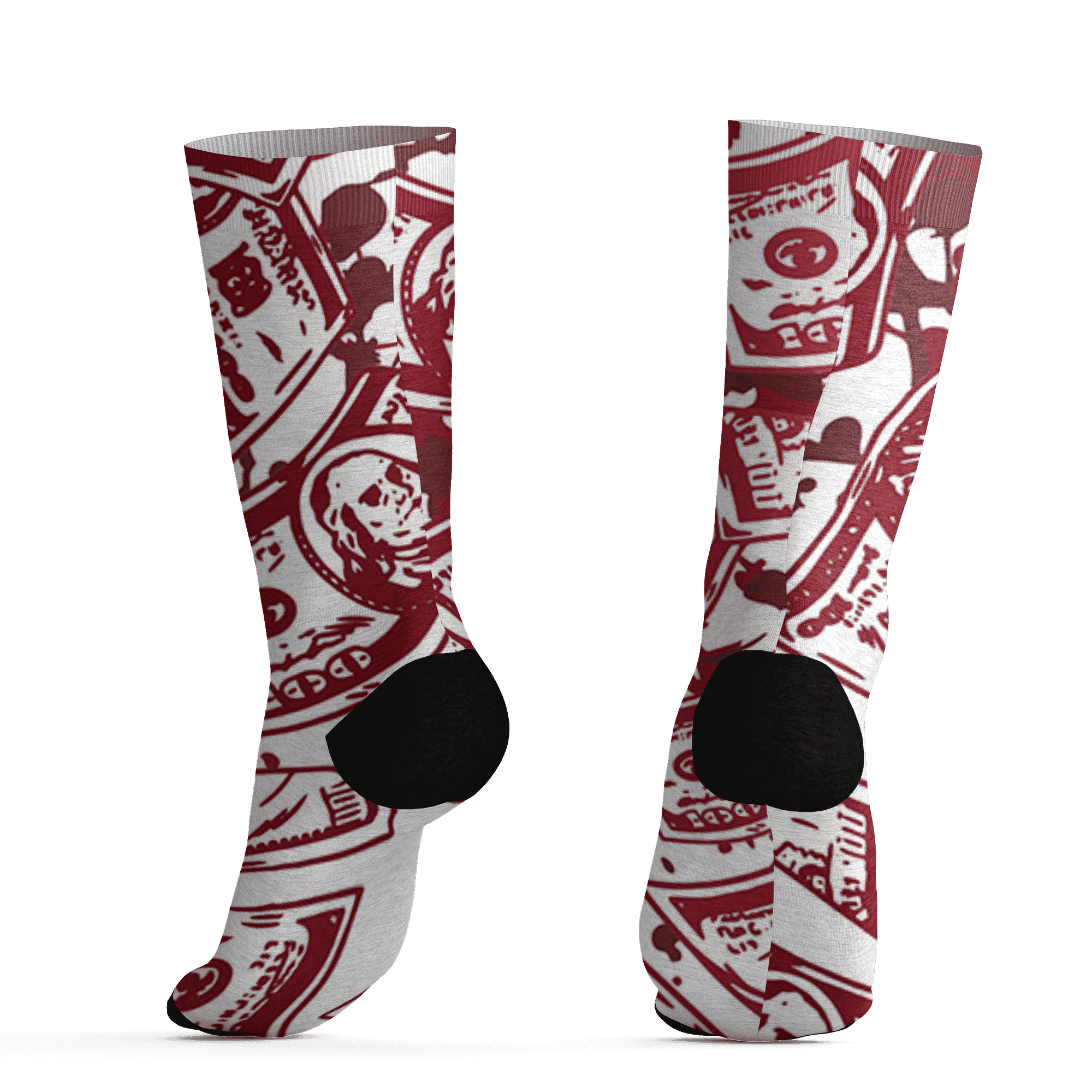 High 85 Metallic Burgundy 1s Socks Match Money Motive BER 3D All-Over Print - NastyJamz