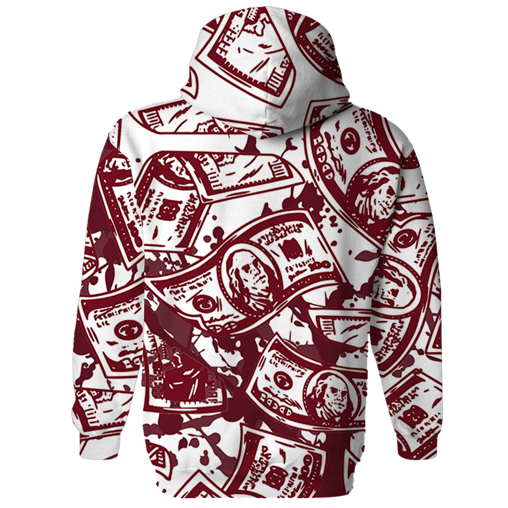 High White Team Red 1s Hoodie Match Money Motive BER 3D All-Over Print - NastyJamz