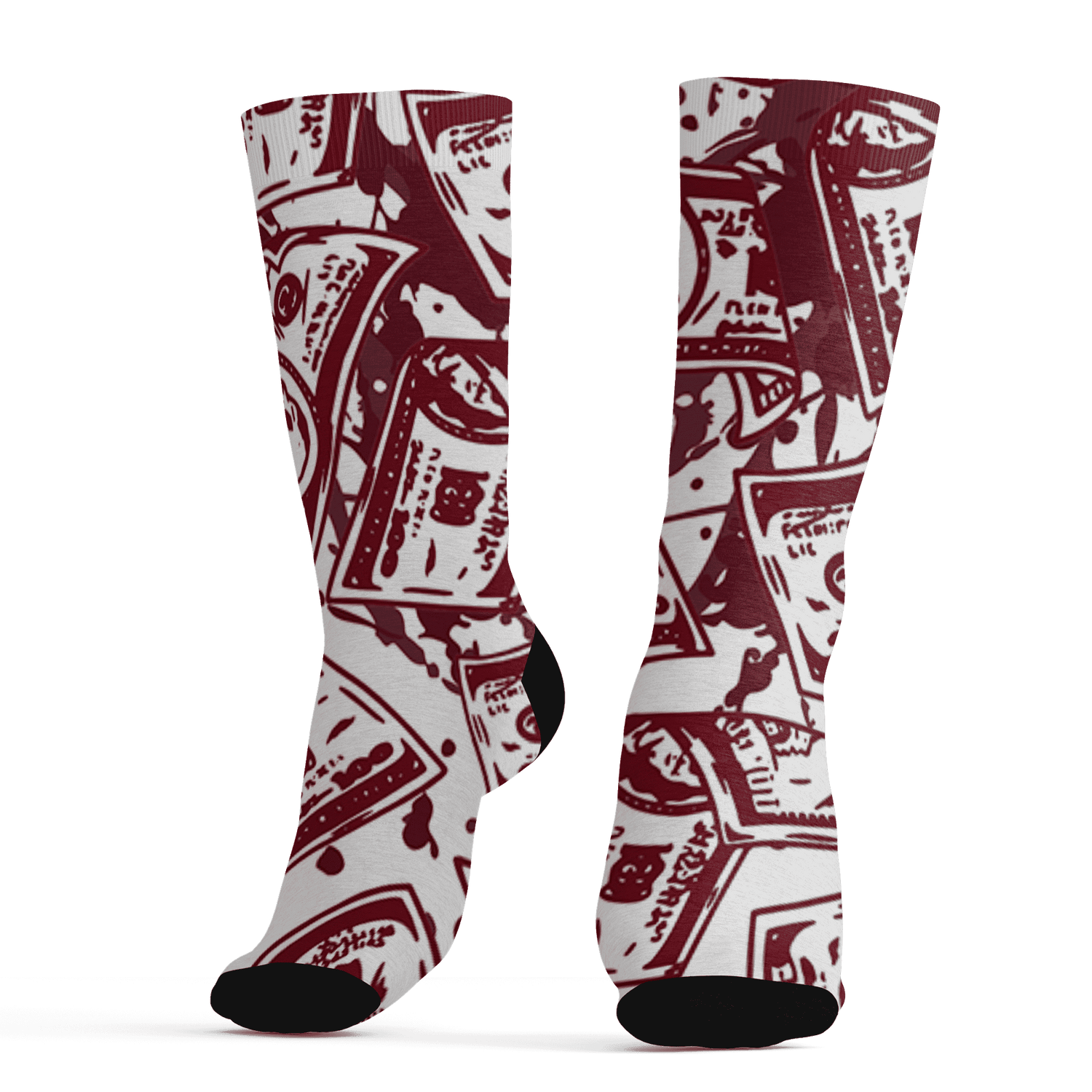 High White Team Red 1s Socks Match Money Motive BER 3D All-Over Print - NastyJamz