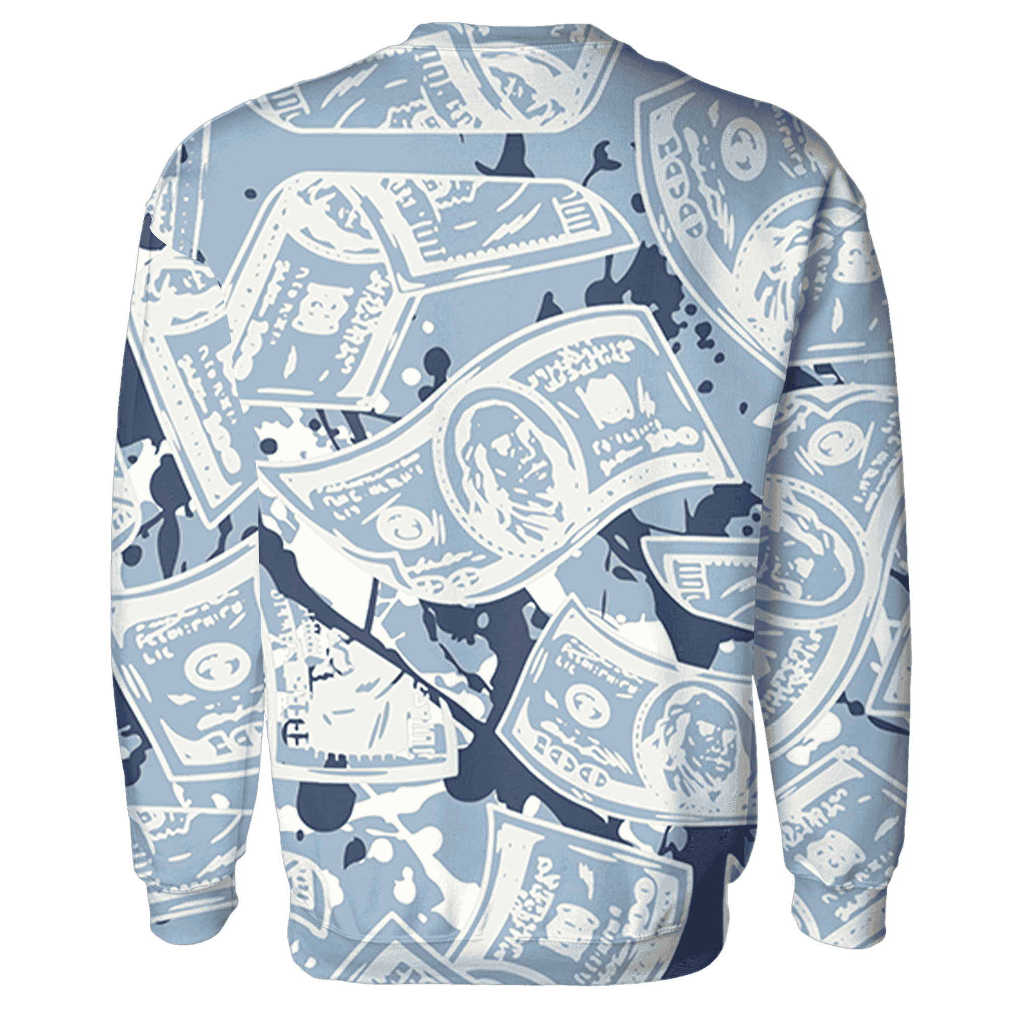 Mid Diffused Blue Grey 1s Sweatshirt Match Money Motive BER 3D All-Over Print - NastyJamz