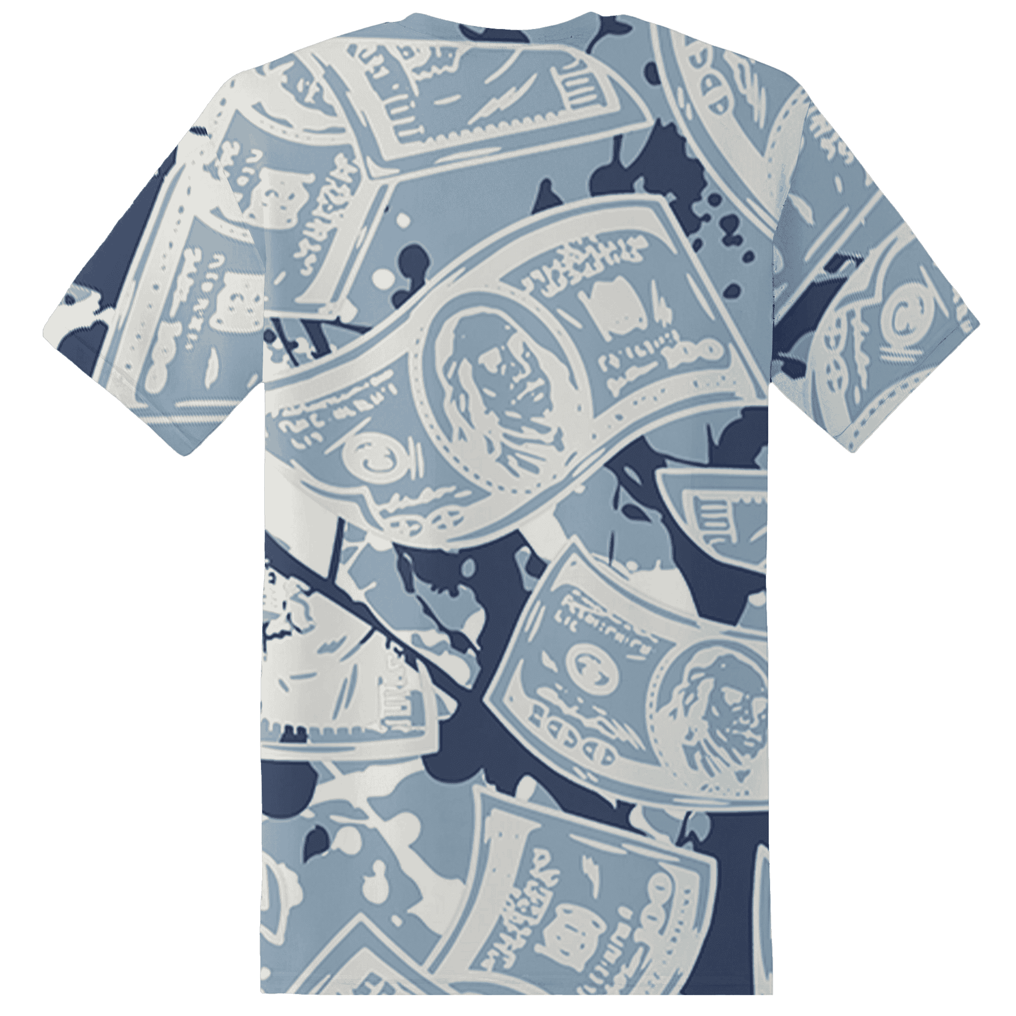 Mid Diffused Blue Grey 1s T Shirt Match Money Motive BER 3D All-Over Print - NastyJamz