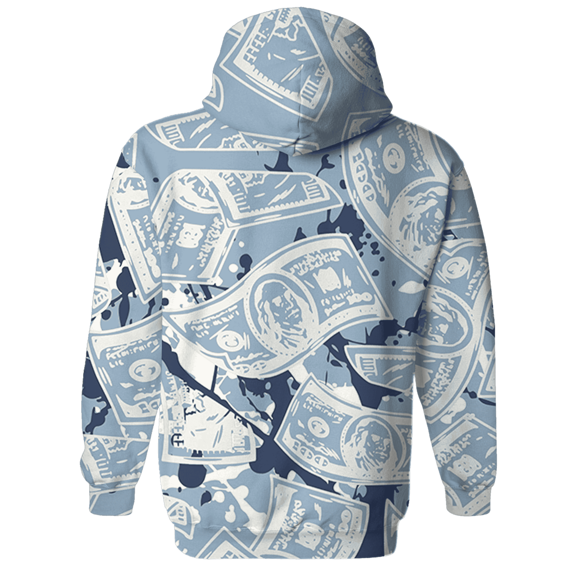 Mid Diffused Blue Grey 1s Hoodie Match Money Motive BER 3D All-Over Print - NastyJamz