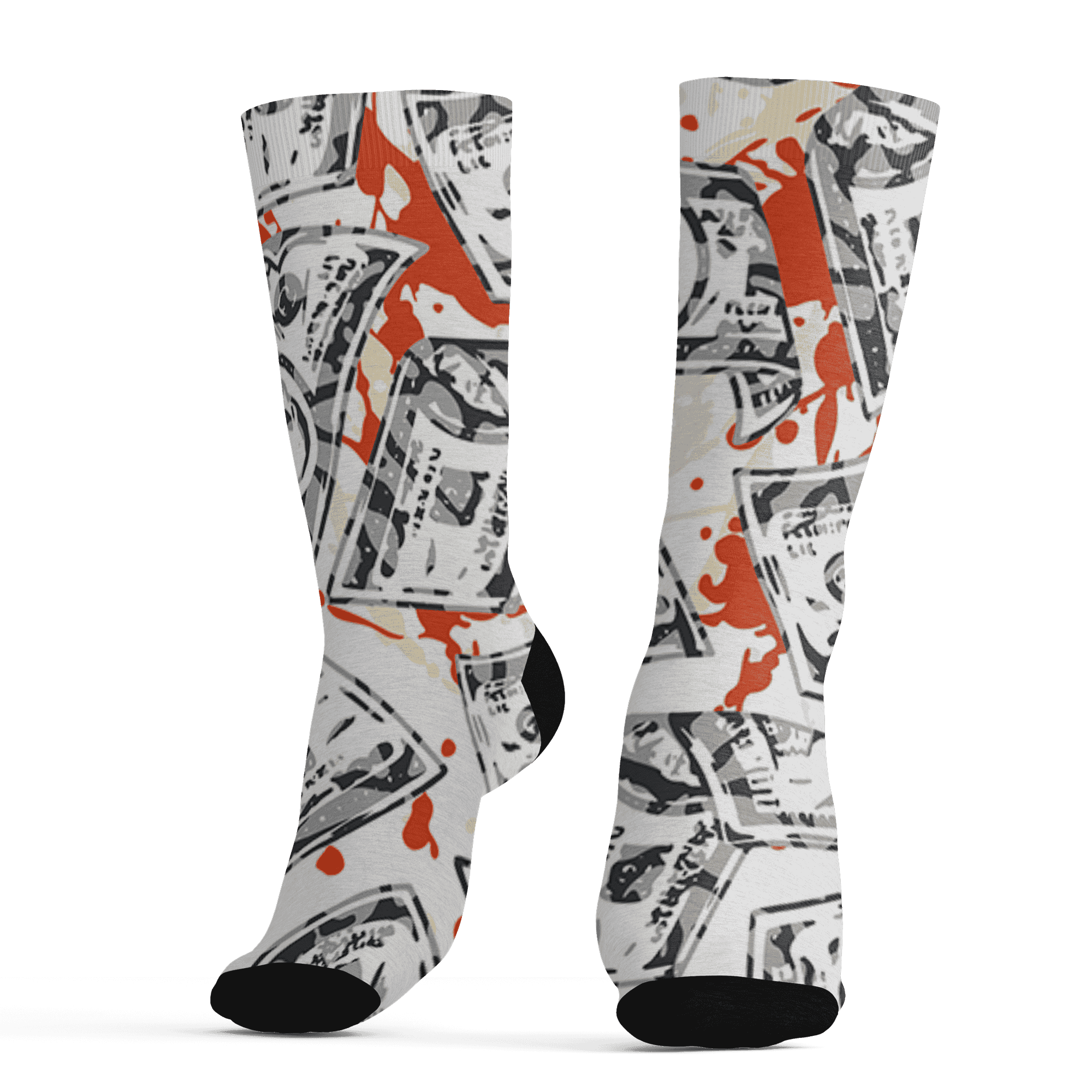 Georgia Peach 3s Socks Match Money Motive BER 3D All-Over Print - NastyJamz