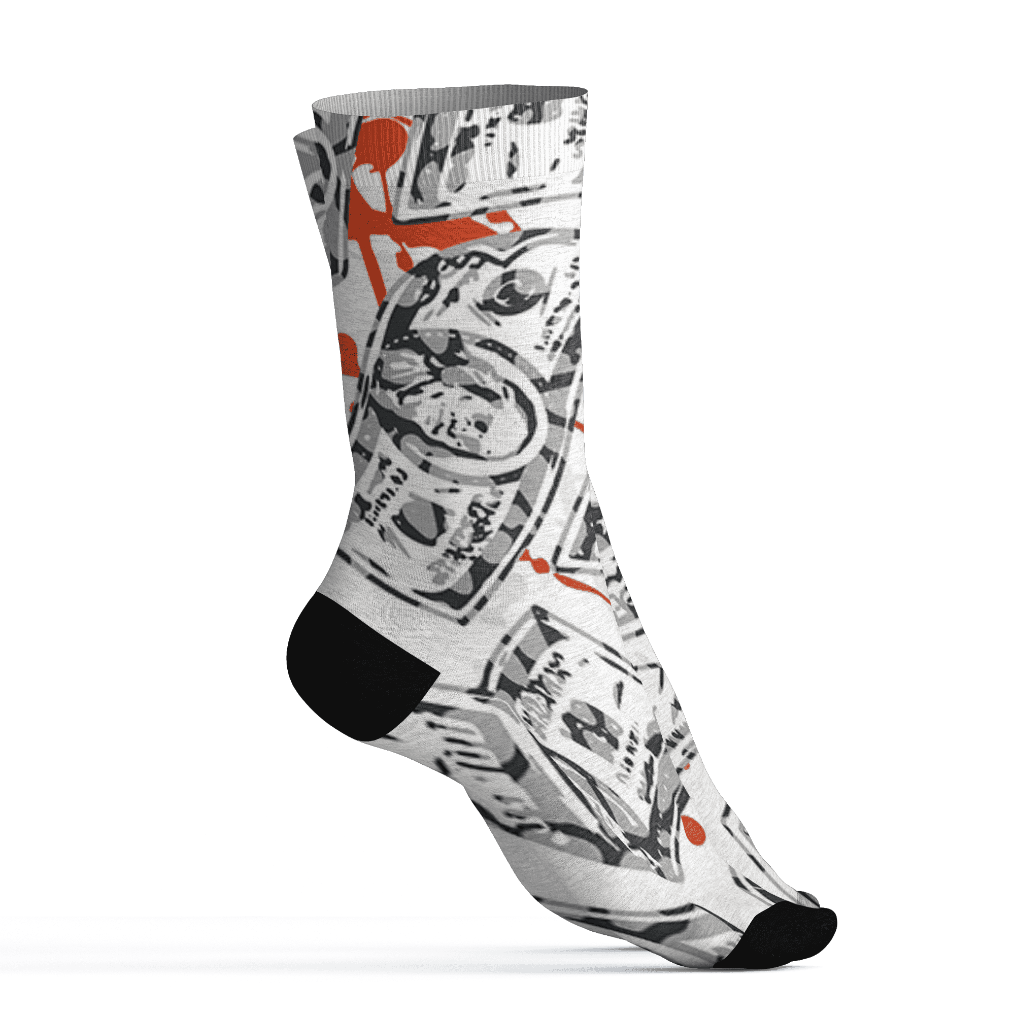 Georgia Peach 3s Socks Match Money Motive BER 3D All-Over Print - NastyJamz
