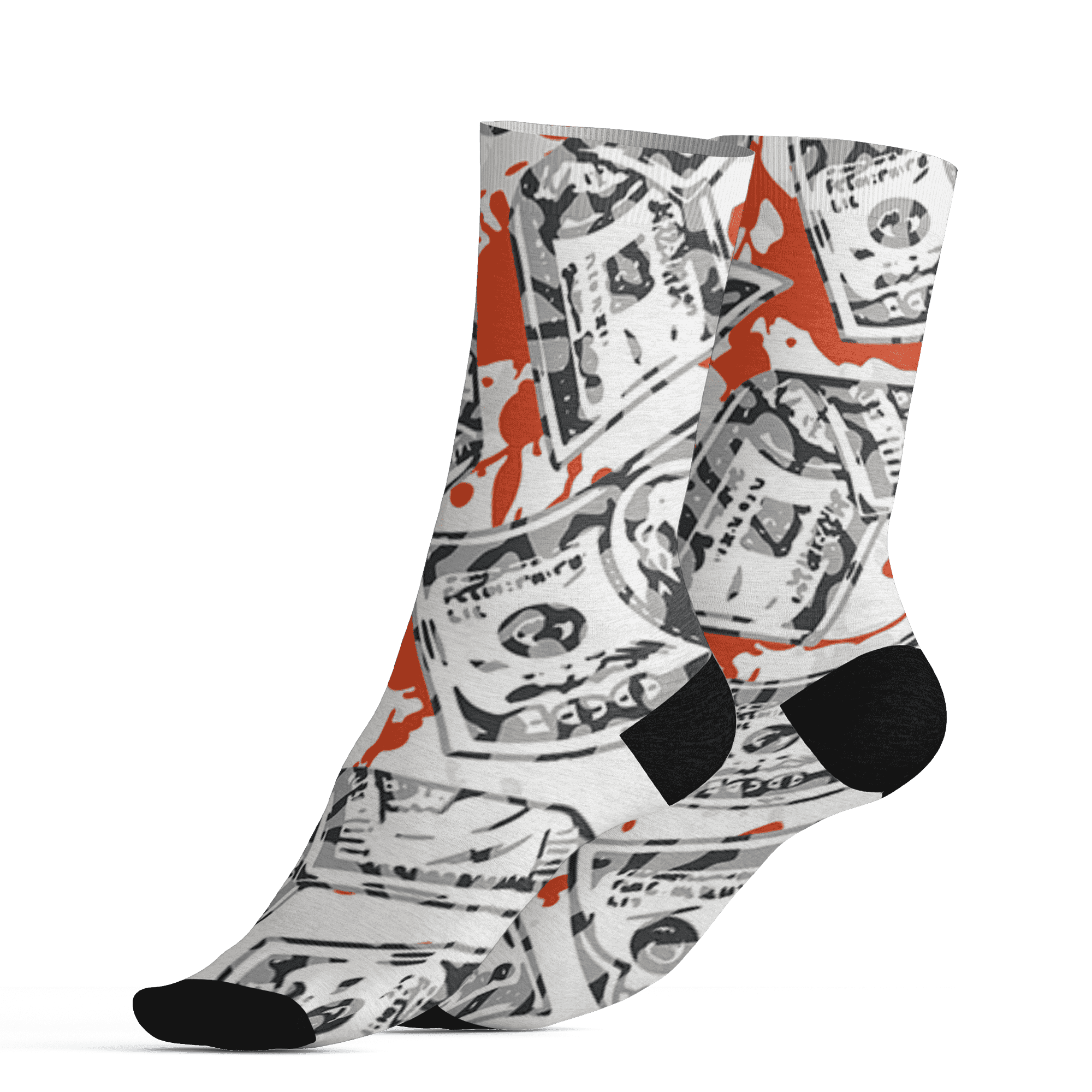 Georgia Peach 3s Socks Match Money Motive BER 3D All-Over Print - NastyJamz