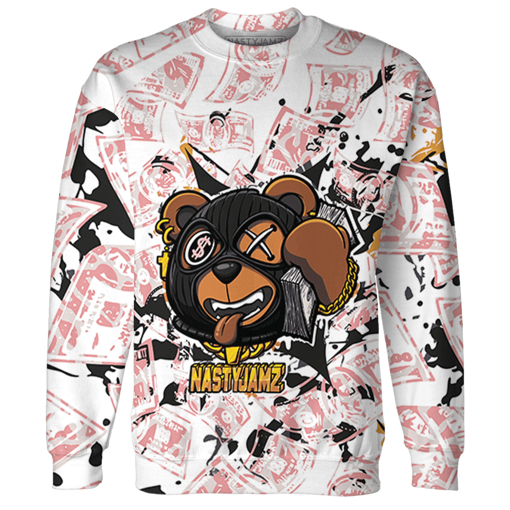 Red Stardust 3s Sweatshirt Match Money Motive BER 3D All-Over Print - NastyJamz