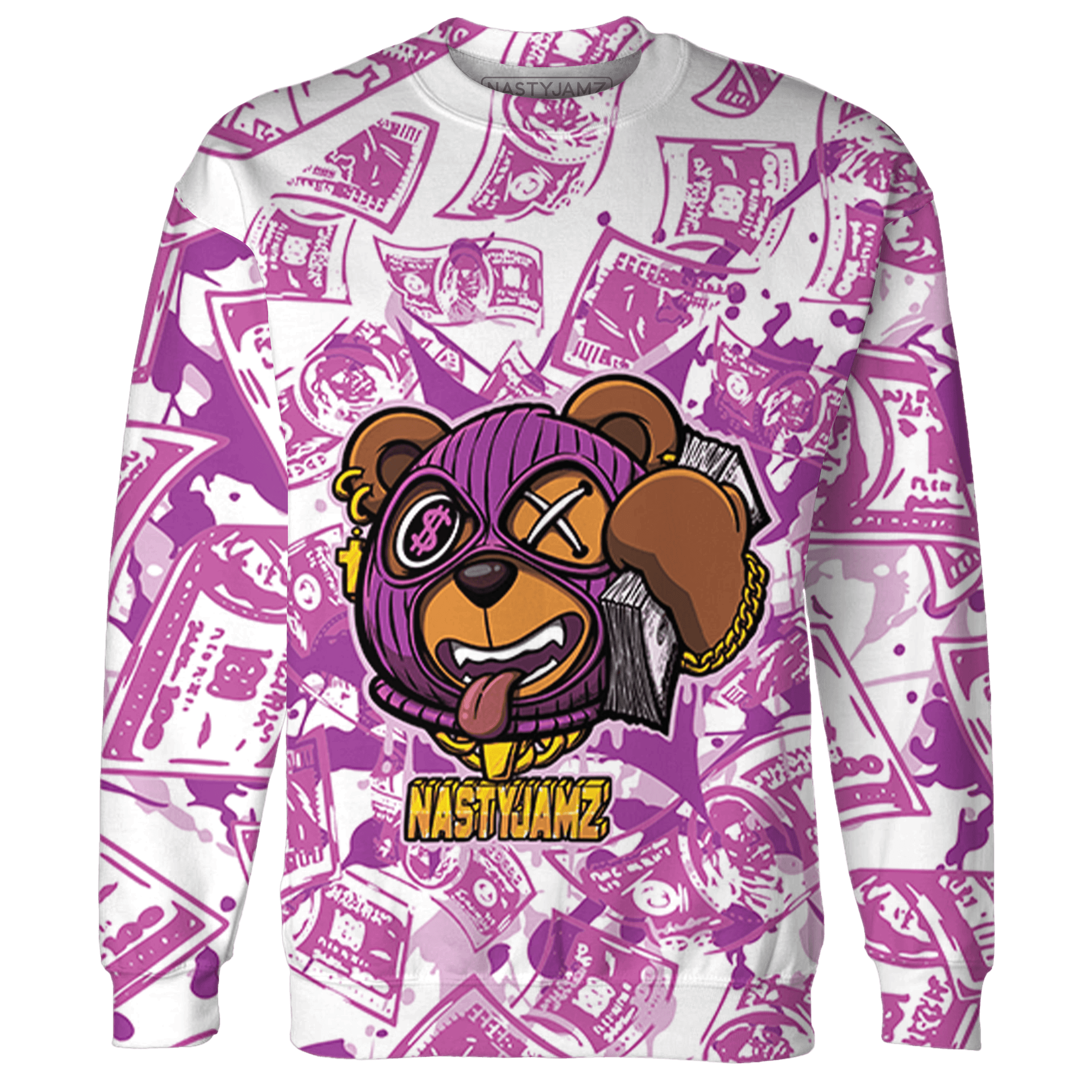 GS Hyper Violet 4s Sweatshirt Match Money Motive BER 3D All-Over Print - NastyJamz