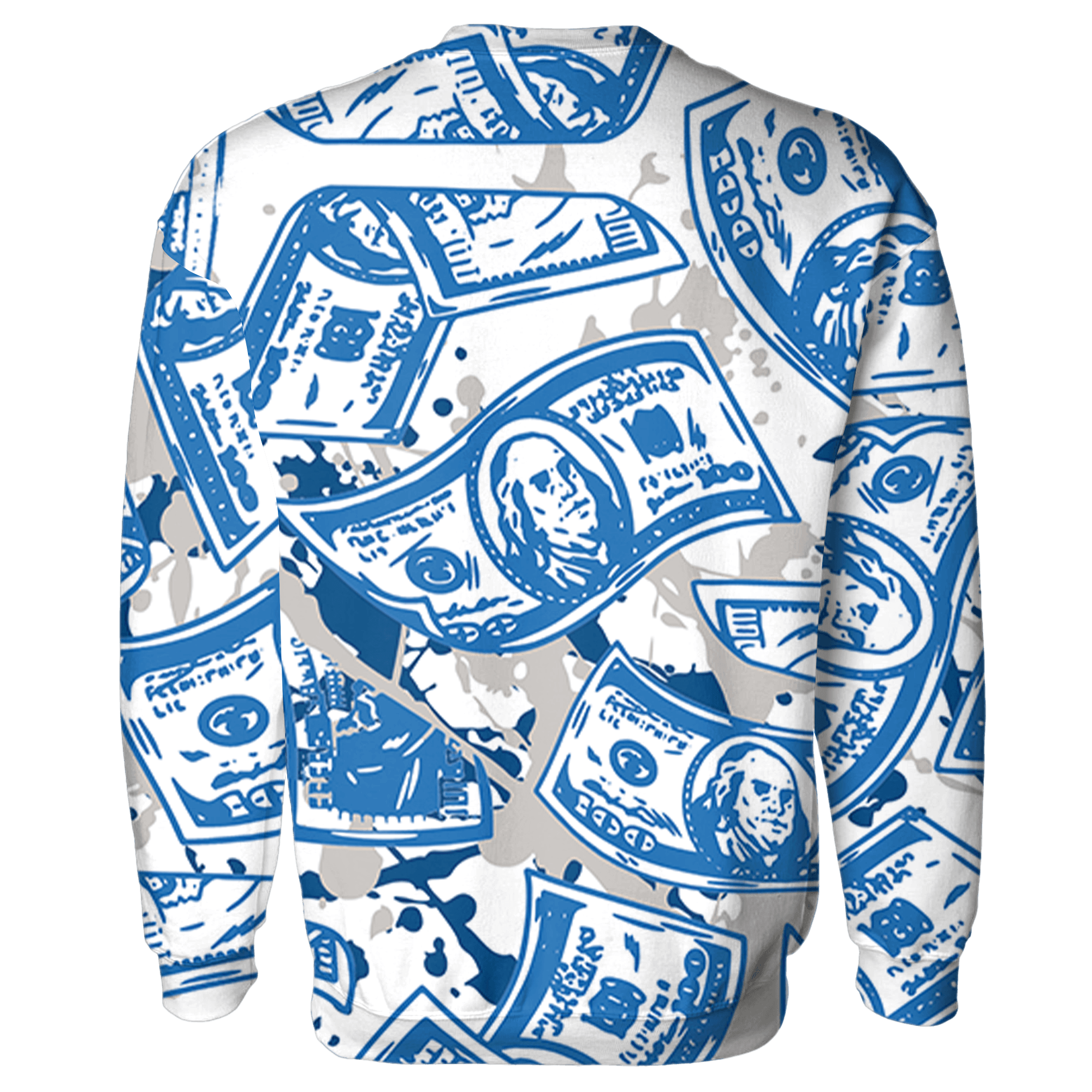 Industrial Blue 4s Sweatshirt Match Money Motive BER 3D All-Over Print - NastyJamz