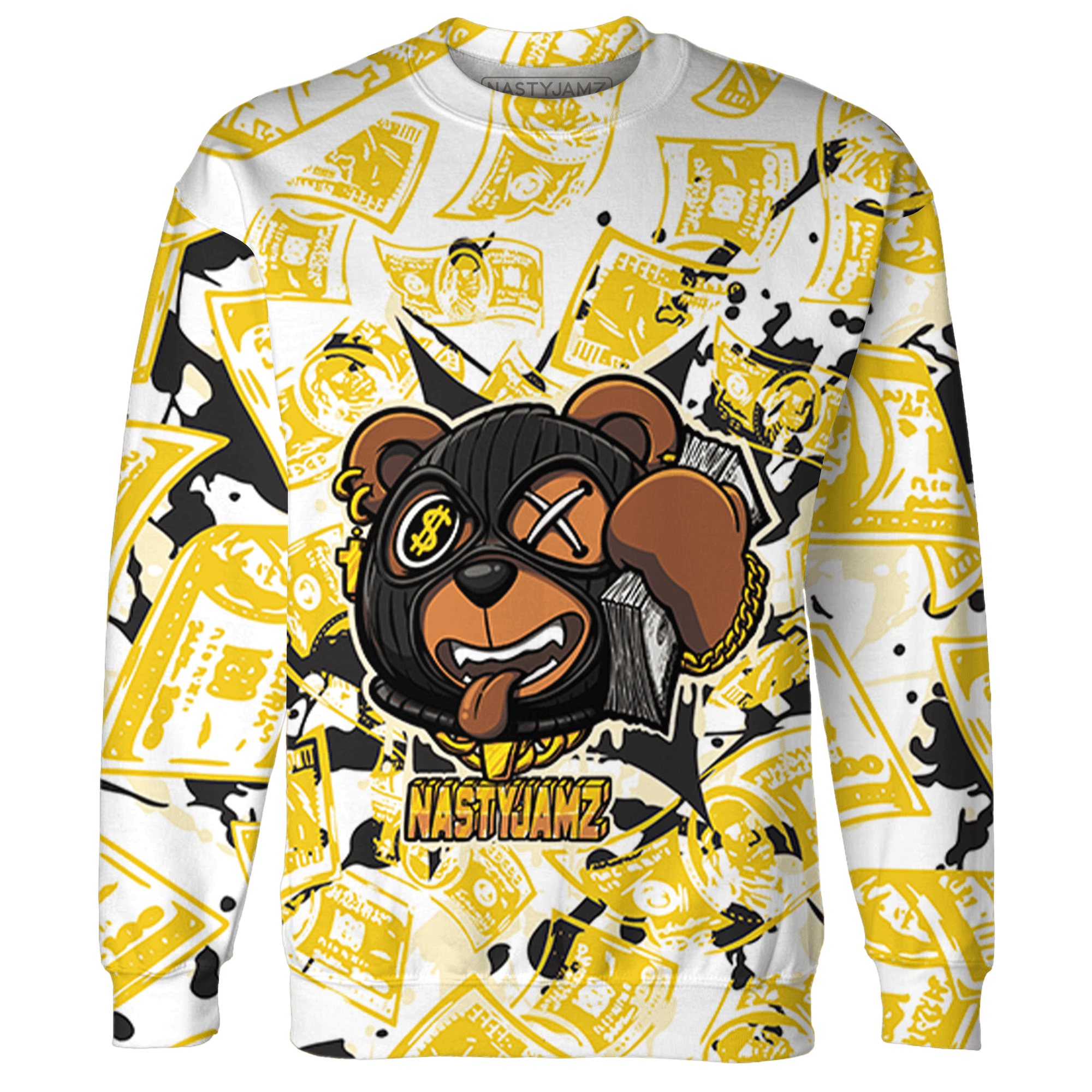 Vivid Sulfur 4s Sweatshirt Match Money Motive BER 3D All-Over Print - NastyJamz
