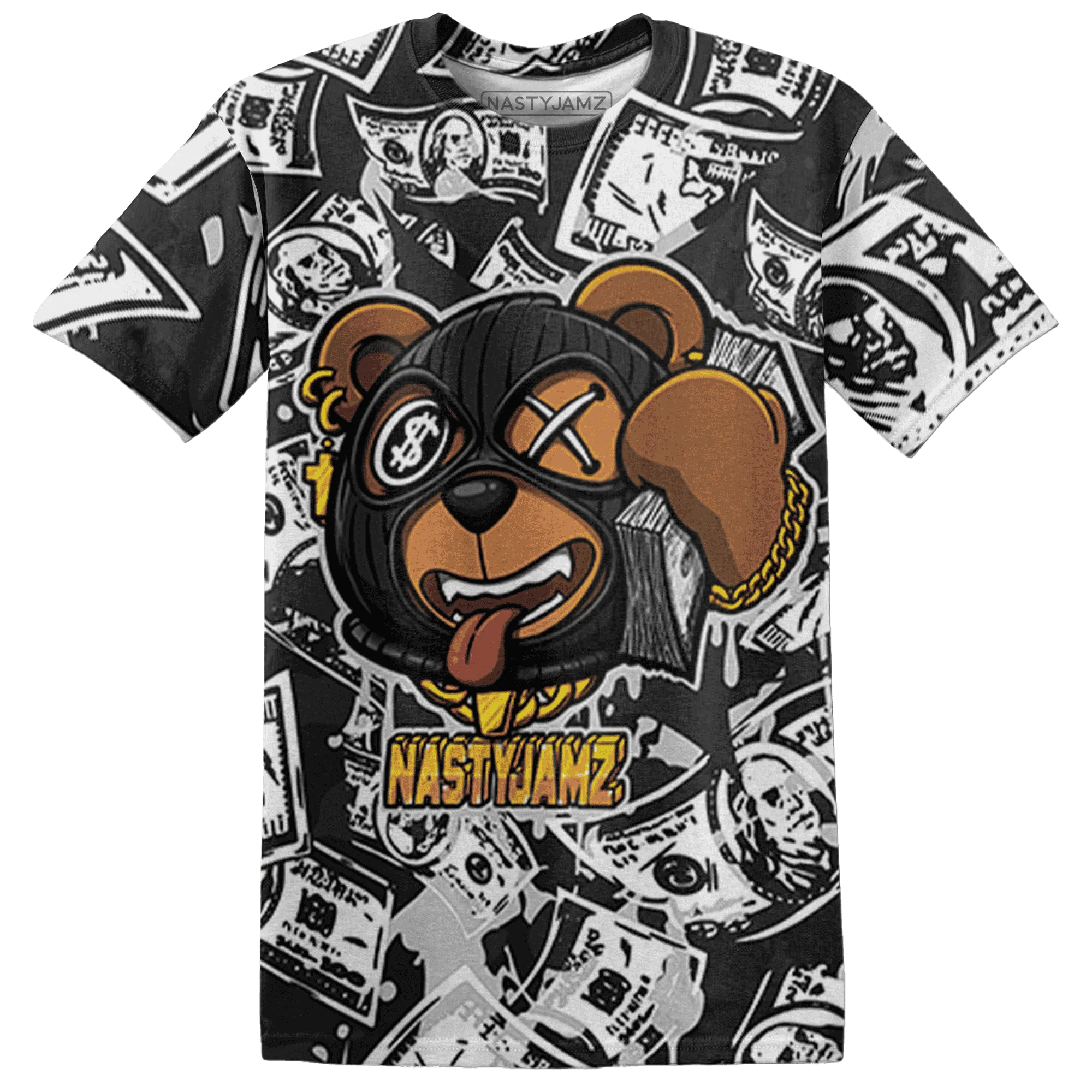 White-Thunder-4s-T-Shirt-Match-Money-Motive-BER-3D