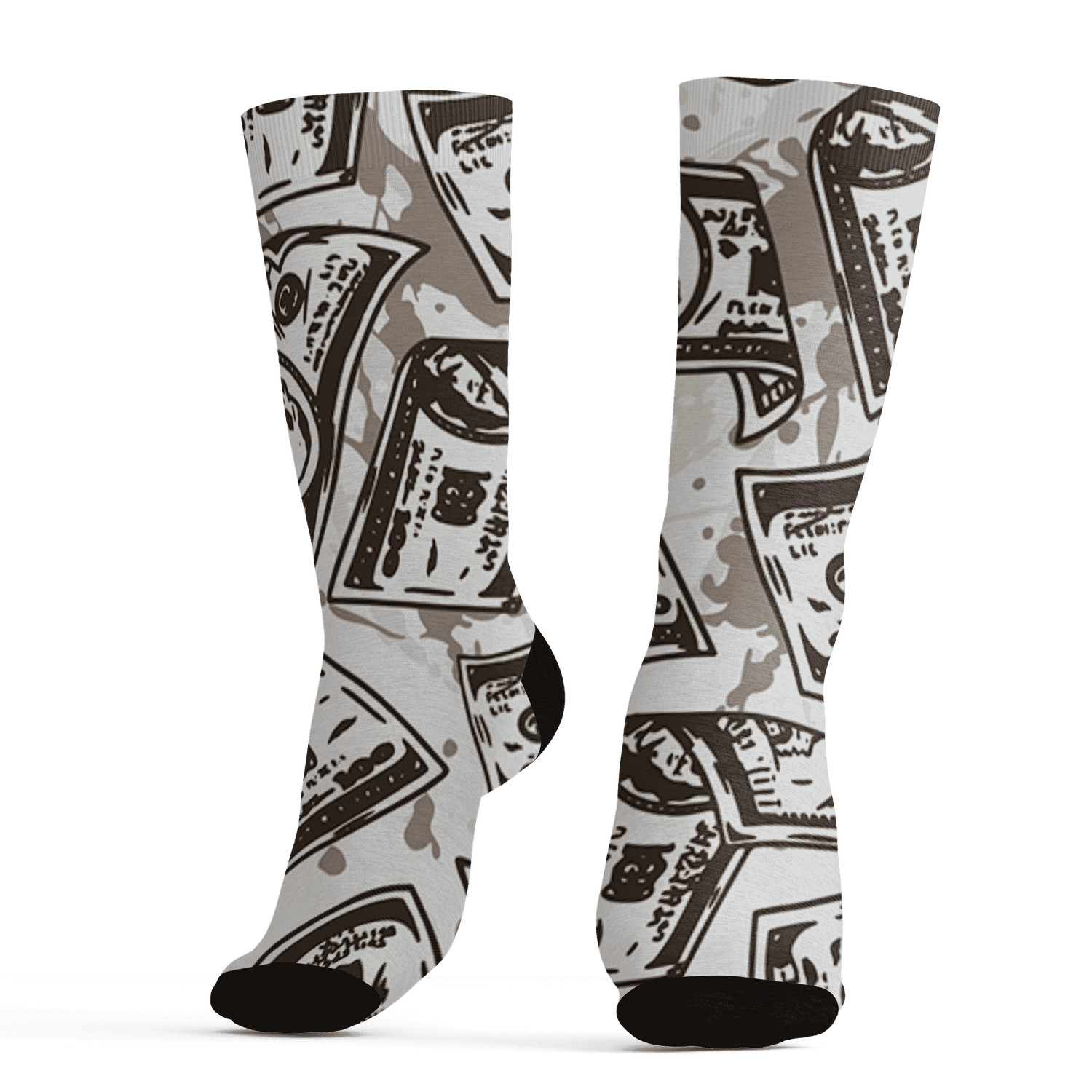 Dunk Low Baroque Brown Socks Match Money Motive BER 3D All-Over Print - NastyJamz