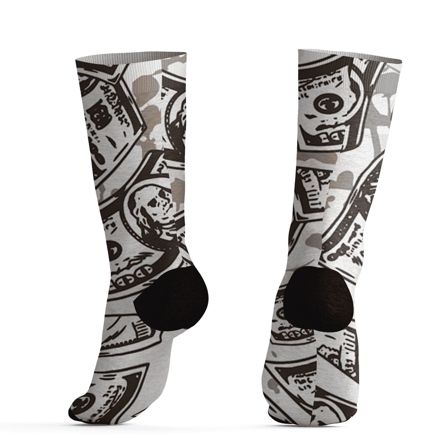 Dunk Low Baroque Brown Socks Match Money Motive BER 3D All-Over Print - NastyJamz