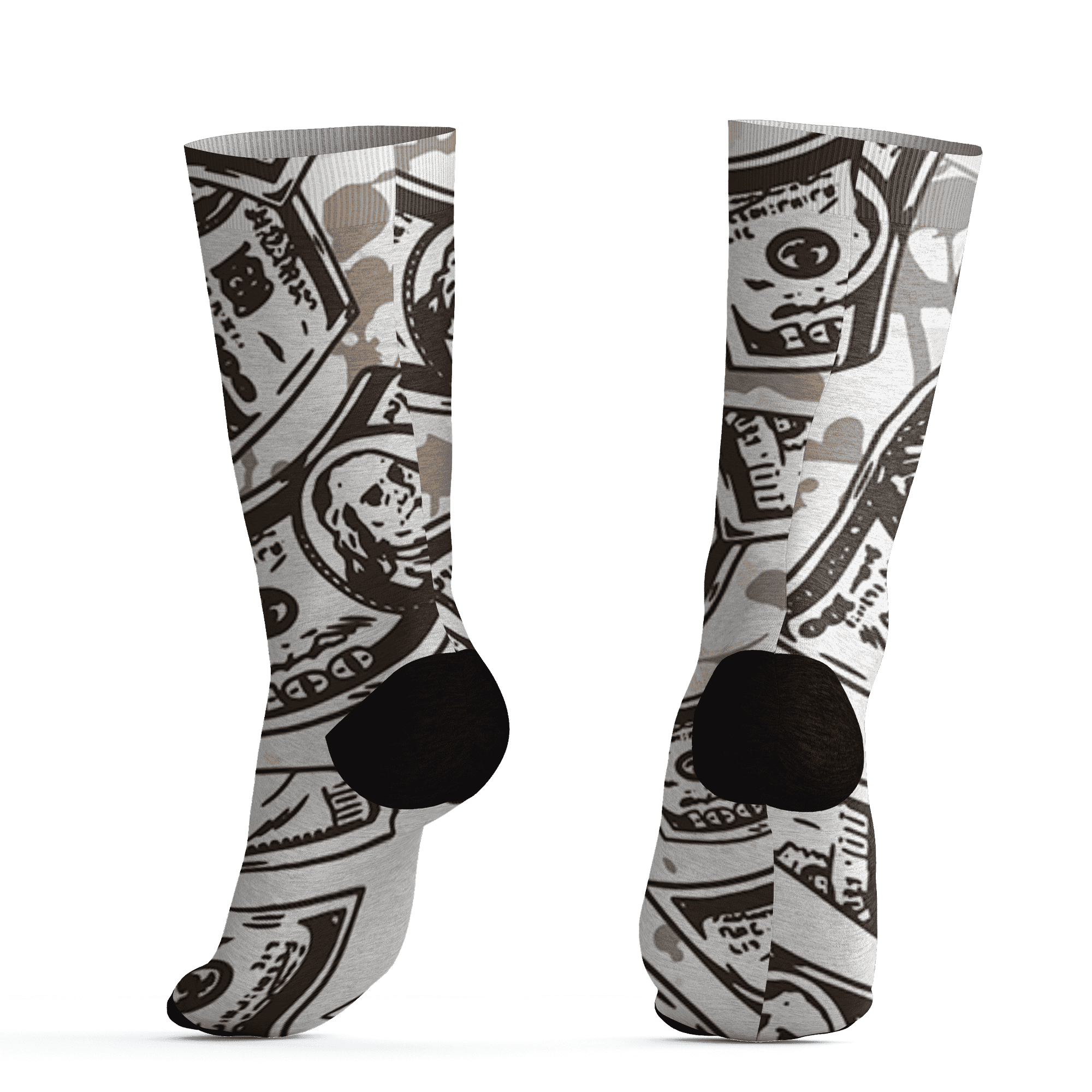 Dunk Low Baroque Brown Socks Match Money Motive BER 3D All-Over Print - NastyJamz
