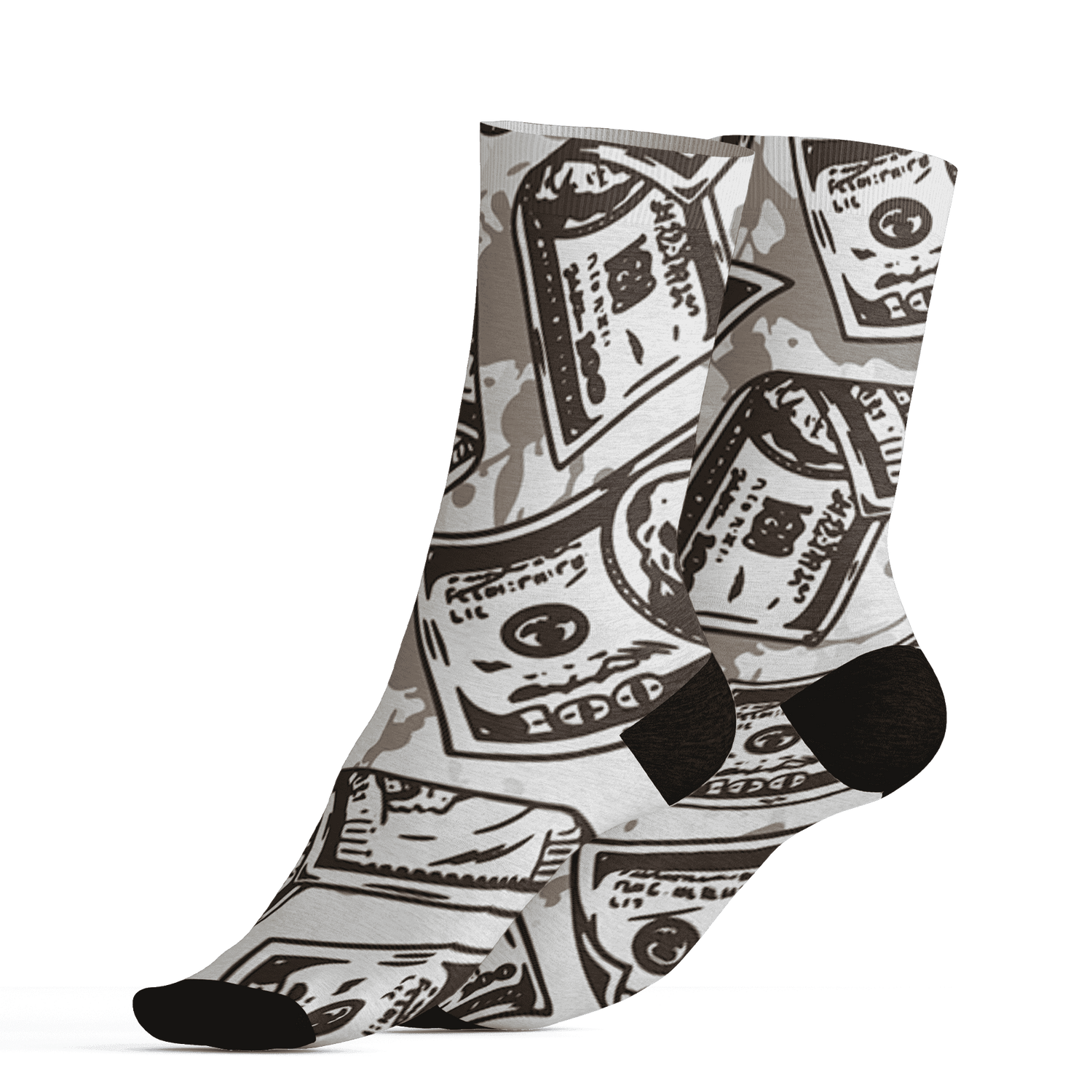 Dunk Low Baroque Brown Socks Match Money Motive BER 3D All-Over Print - NastyJamz