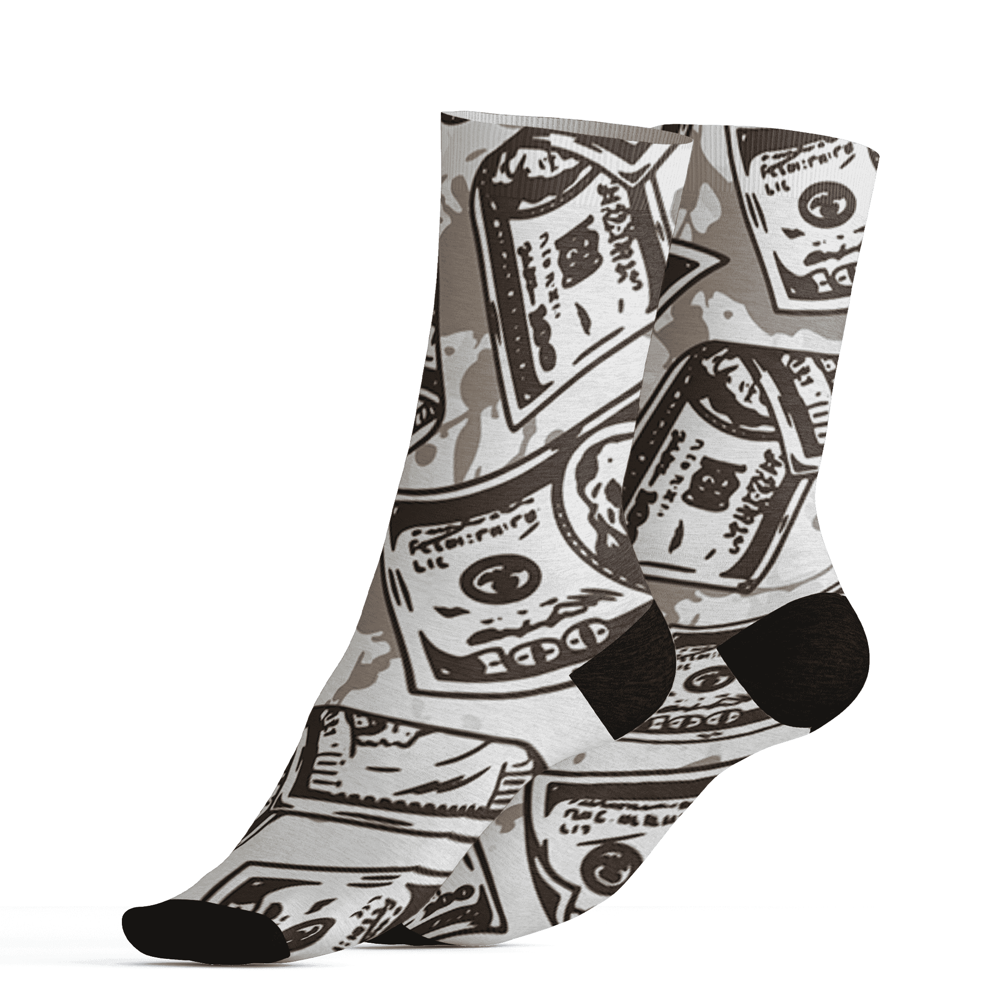 Dunk Low Baroque Brown Socks Match Money Motive BER 3D All-Over Print - NastyJamz