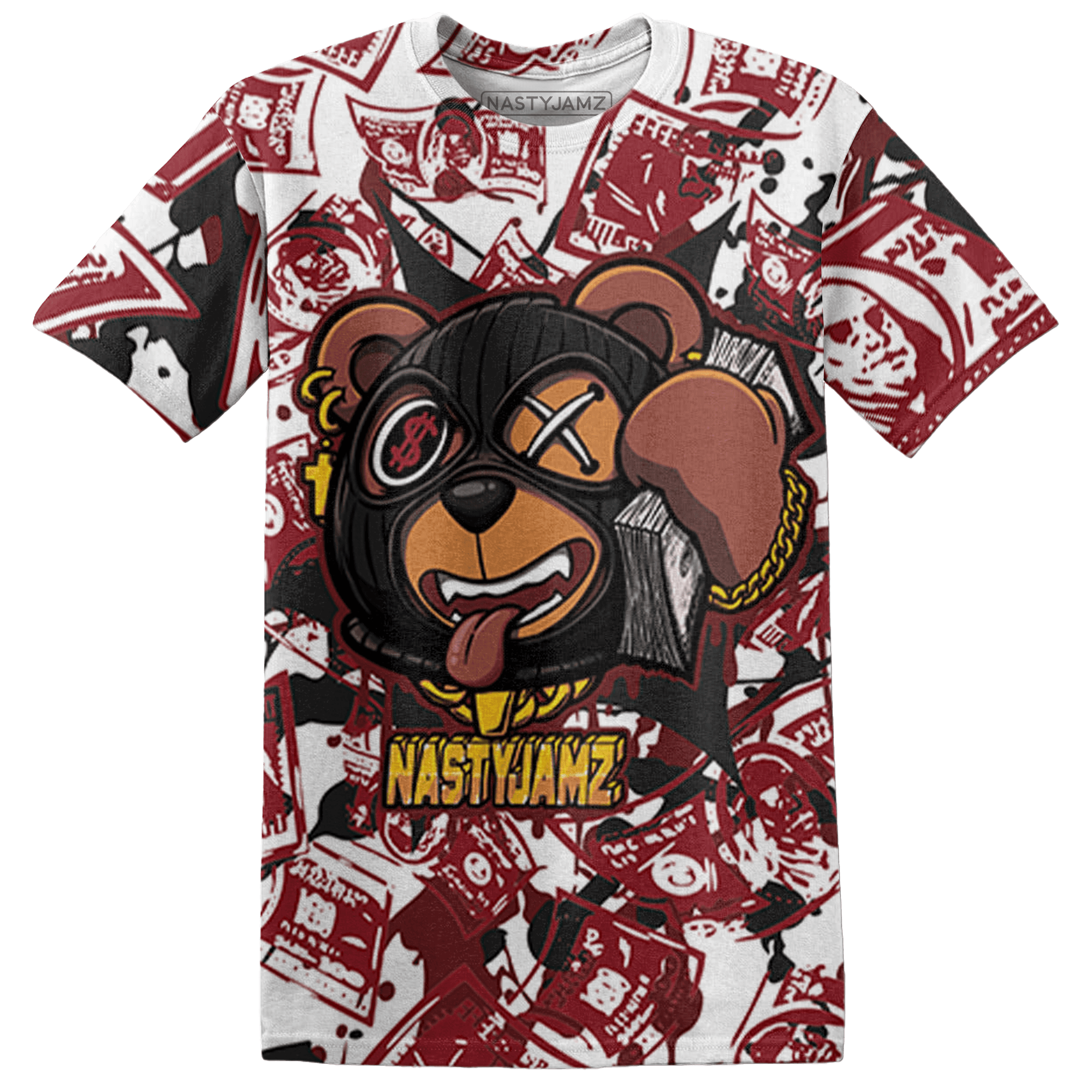 Cherry 12s T Shirt Match Money Motive BER 3D All-Over Print - NastyJamz