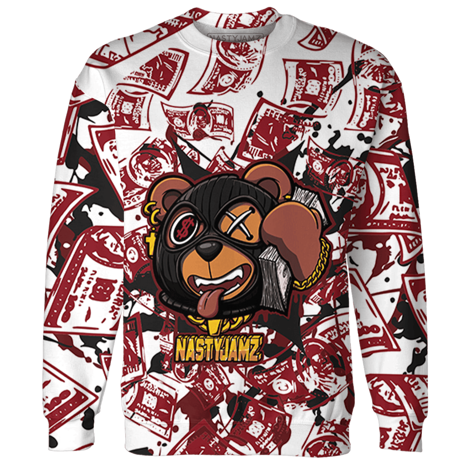 Cherry 12s Sweatshirt Match Money Motive BER 3D All-Over Print - NastyJamz