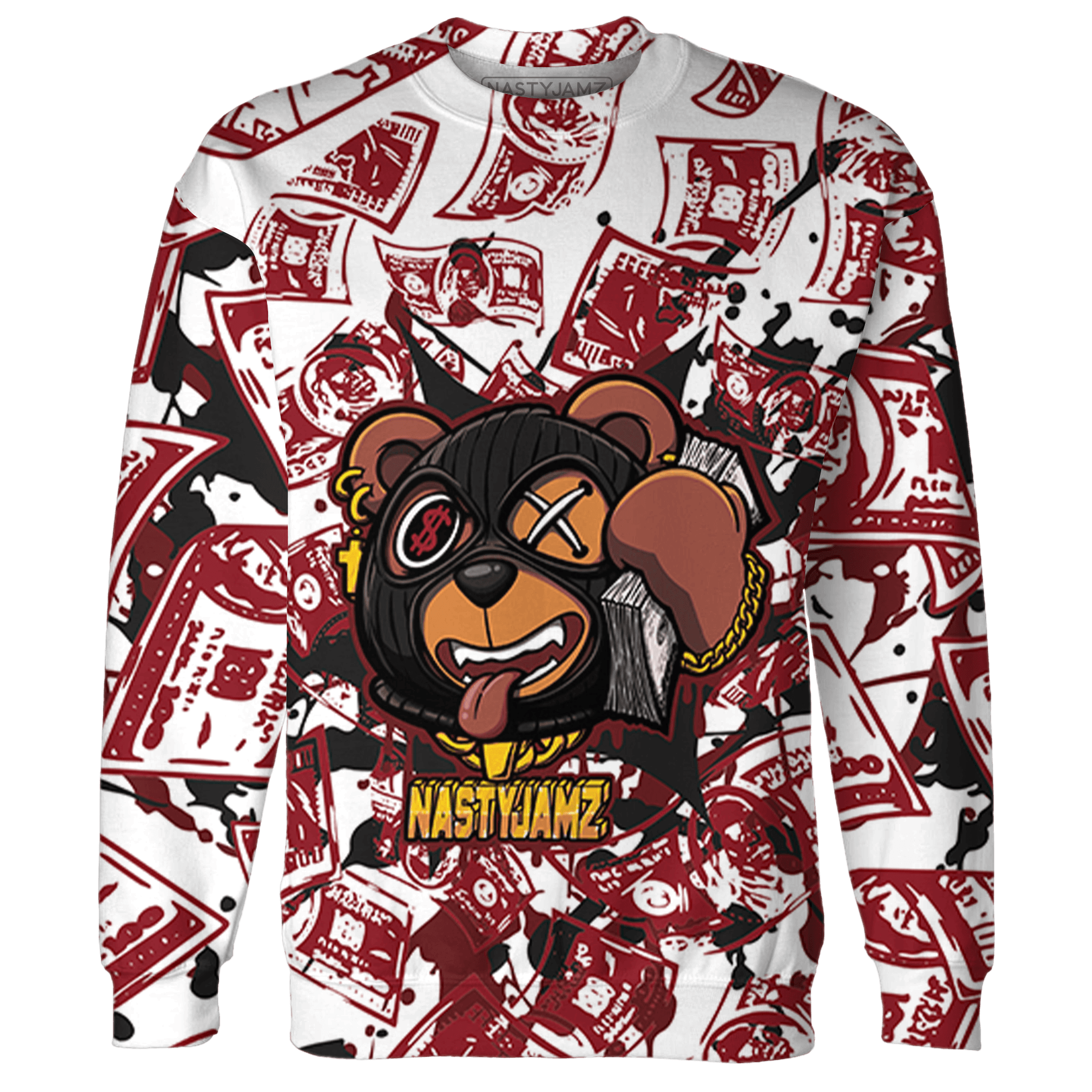 Cherry 12s Sweatshirt Match Money Motive BER 3D All-Over Print - NastyJamz